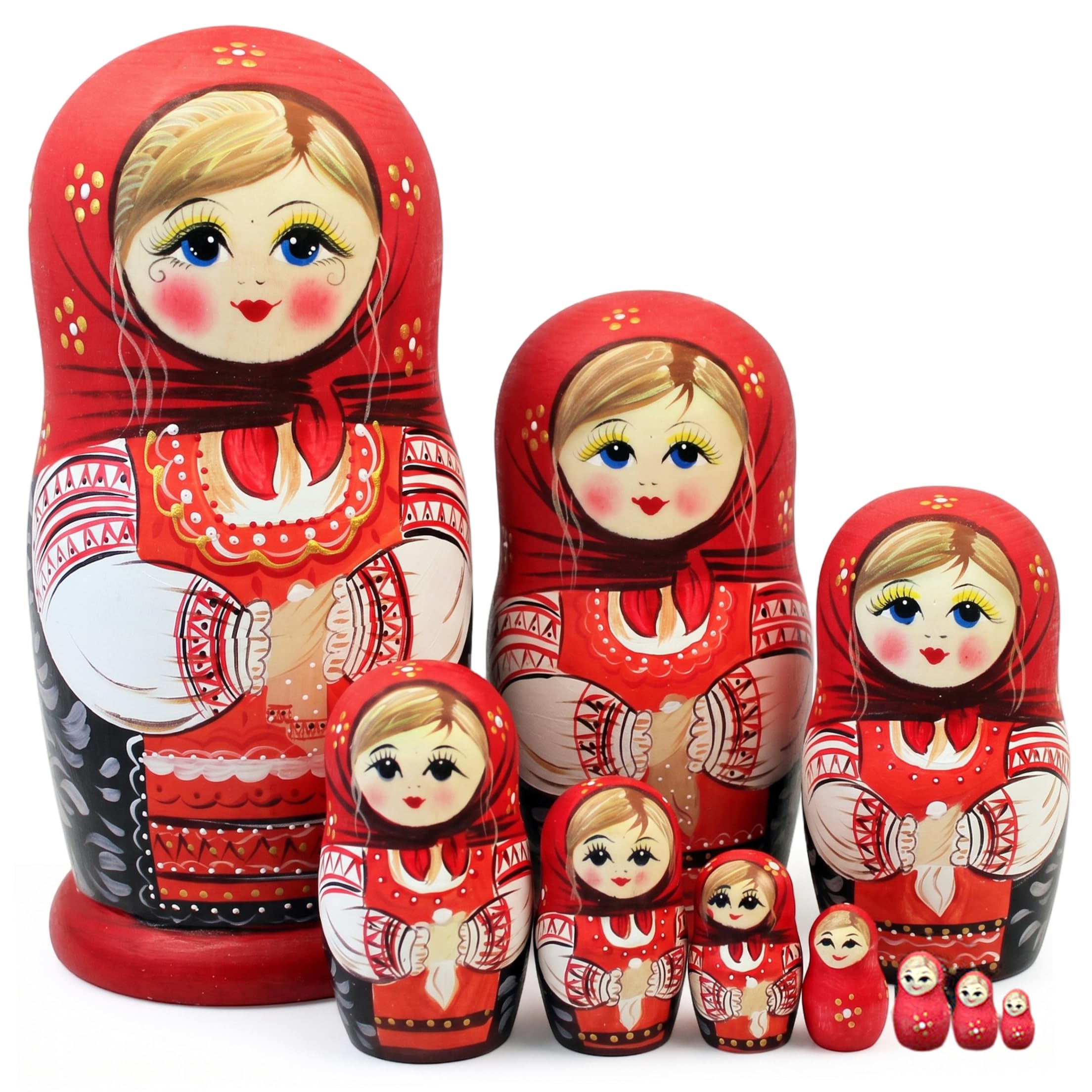 poupées gigognes Russes|10 Couches Poupées gigognes Russes Poupée Matryoshka Peinte à la Main |.Mouchoir Girl Design, 8, 27 Pouces de Haut