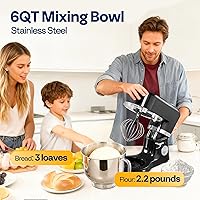 Vista 5 de VIVOHOME Stand Mixer with Fermentation, One-Touch Presets Electric Dough Mixer with 6 Qt Bowl, Kitchen Standing Mixer for Baking, Cake with Flex