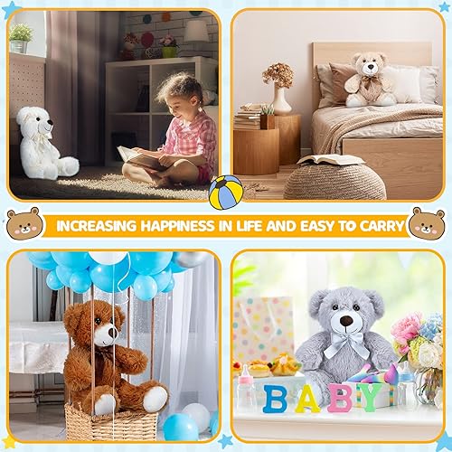 Miniatura 3 de 50 osos de peluche a granel con lazo de cinta de 137 pulgadas juguetes de peluche suaves para Navidad San Valentín cumpleaños boda baby shower