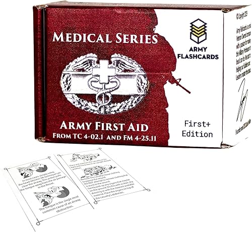 Ejército Flashcards - Serie Médica Militar Primeros Auxilios del Ejército 100 de los conceptos médicos de emergencia más importantes del Ejército
