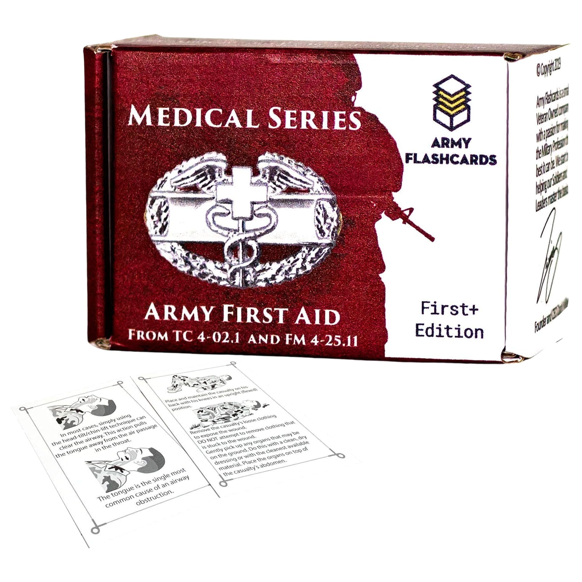 Army Flashcards - Military Medical Series: Army First Aid | 100 of the Most Important Emergency Medical Concepts | From the Army TC 4-02.1 and Field Manual 4-25.11: First Aid | Made in USA