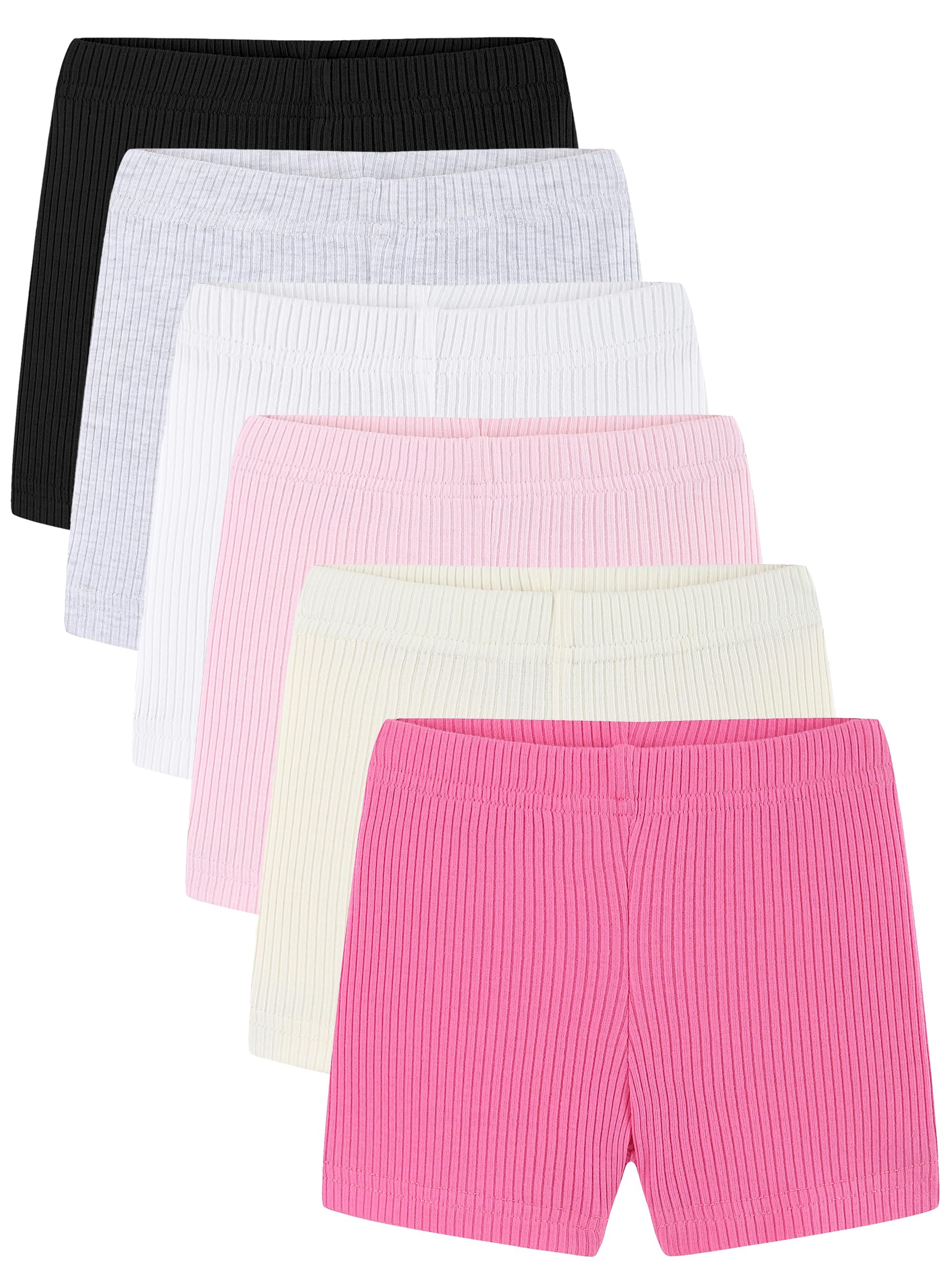 Bumeex Girls Bike Shorts Cartwheel Biker 6 Pack Spring Summer Clothes Safety Shorts Under Dress Dance Age 2-12