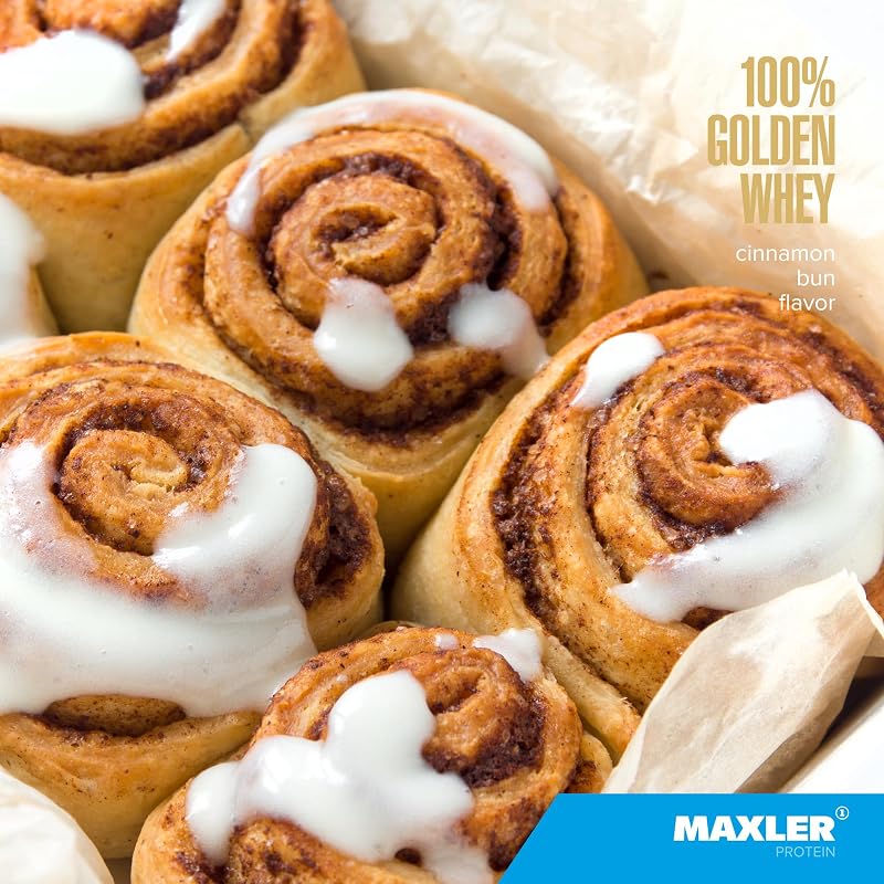 Maxler 100% Golden Whey Protein - 24g of Protein per Serving - Whey Protein Powder for Pre Post Workout - Fast-Absorbing Whey Concentrate, Isolate & Hydrolysate Blend - Cinnamon Bun 2 lb image 2