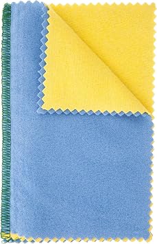 Euro Tool Double "Brilliant" Polishing Cloths, Large, Blue and Yellow | POL-171.00