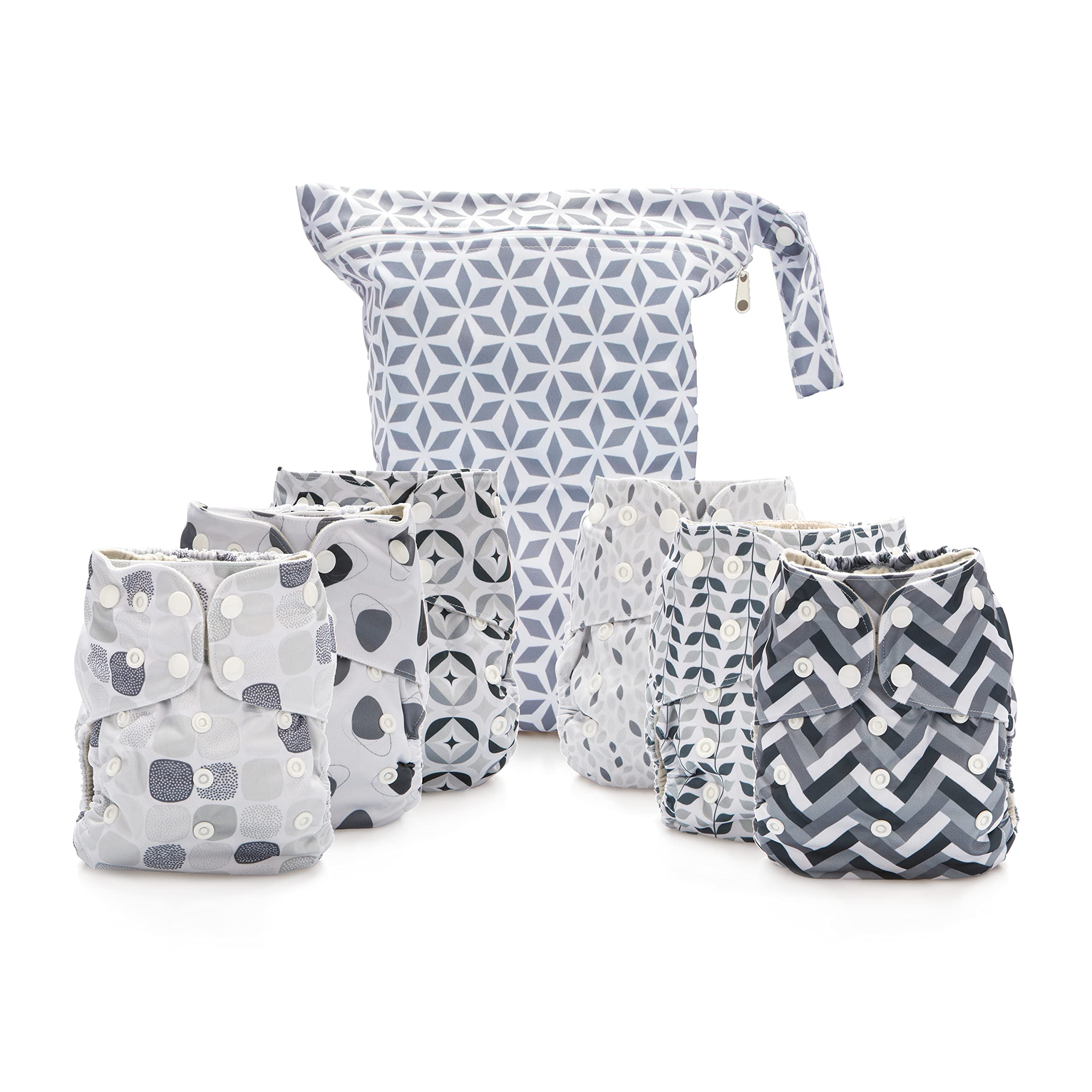 Simple Being Reusable Cloth Diapers, Double Gusset, One Size Adjustable, Washable Soft Absorbent, Waterproof Cover, Eco-Friendly Unisex Baby Girl Boy,
