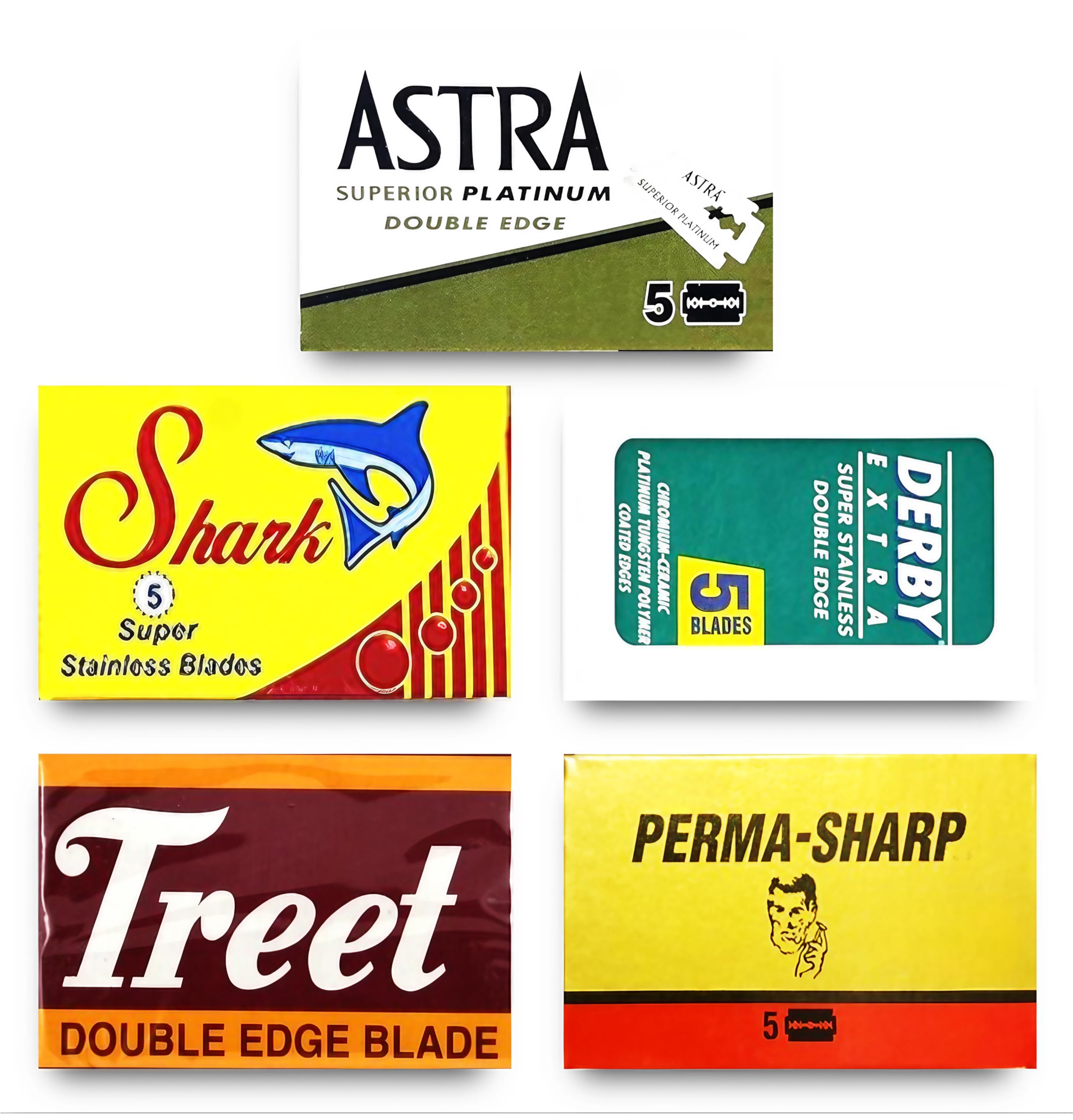 Cuchillas de afeitar Astra, Derby, Shark, Treet, Permasharp