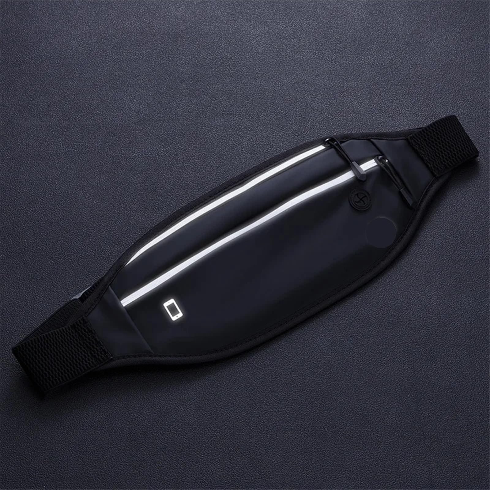 Riñonera Deportiva for Correr, Bolsa teléfono móvil Hombre y Mujer, Invisible Impermeable, Bolsas Deportivas Gimnasio, riñonera para Trotar(Black)