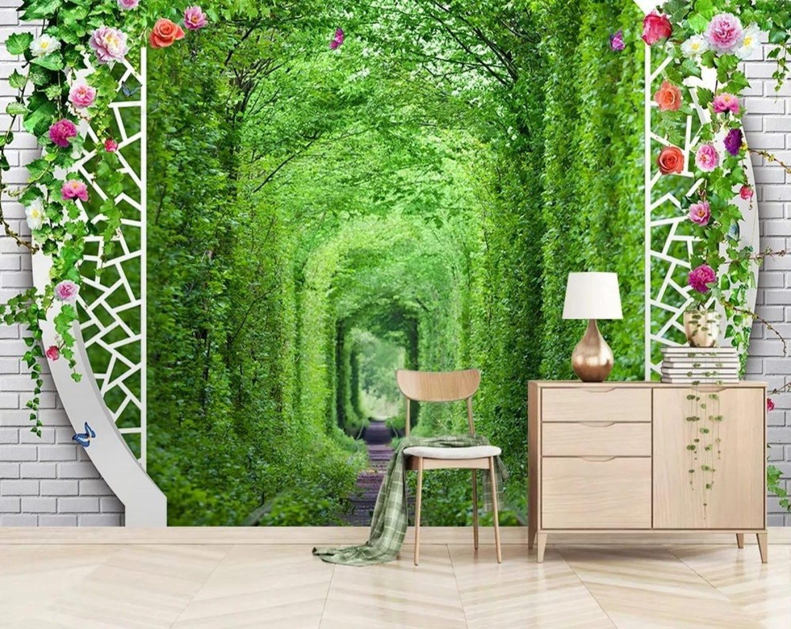 Tapisserie murale forêt panoramique 3D grand format 430x300cm haut de gamme