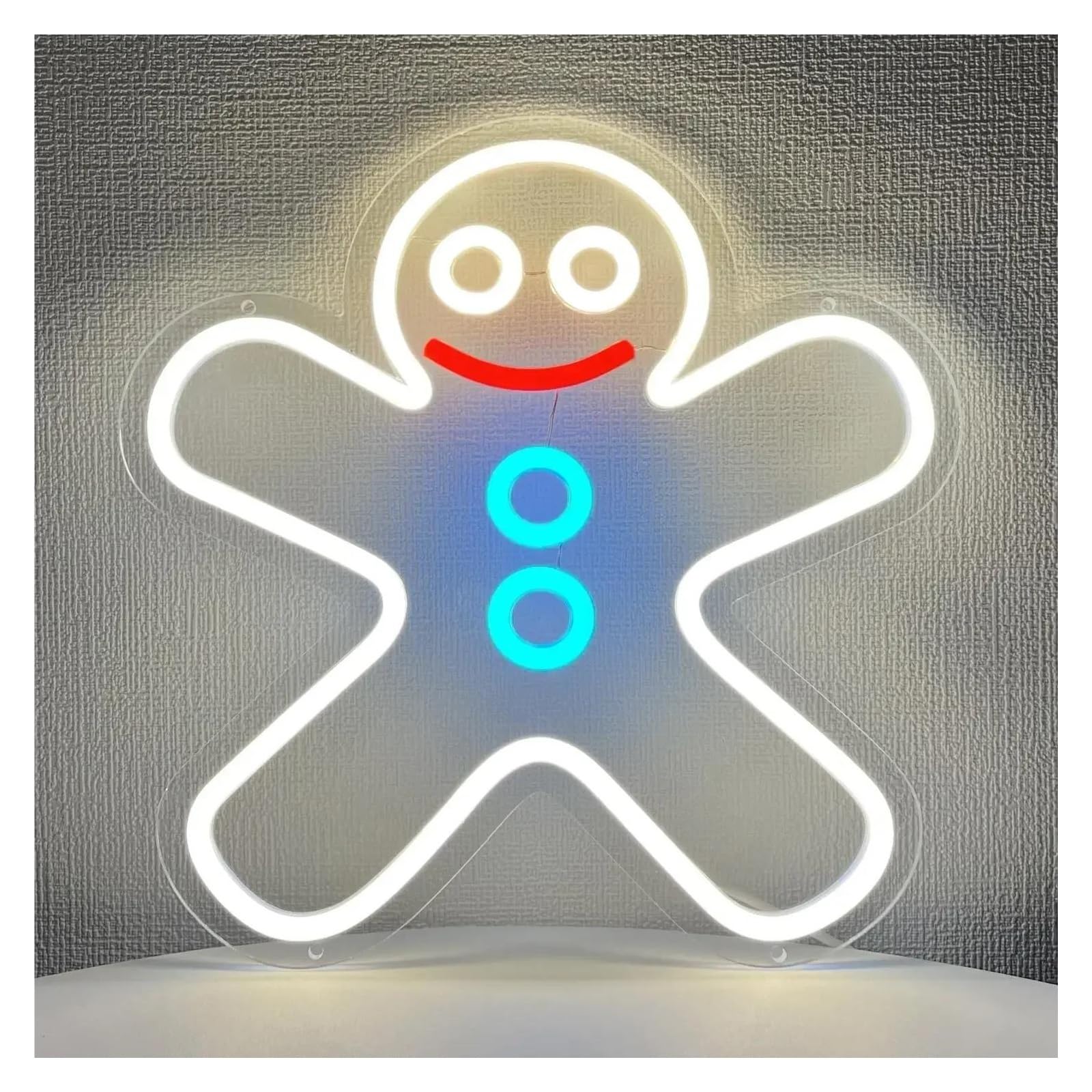 LEMST Signs Lamp Gingerbread Man Neon Sign for Wall Decor Neon Lights for Home Bedroom Business Decor USB Powered Lights for Room Decor 30x30cm