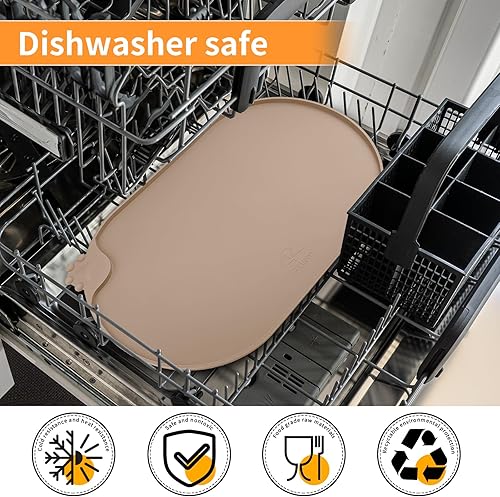 Miniatura 112 de KPWACD Tapete de alimentación de mascotas para perros y gatos, mantel individual de silicona para perros, antideslizante, impermeable, evita el Azul