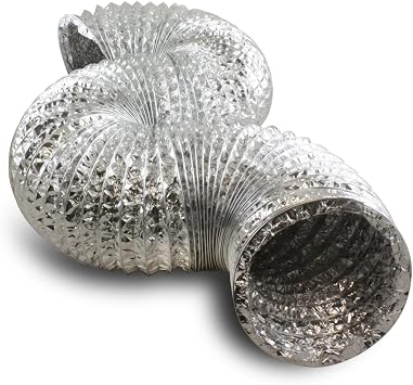 HVAC Premium 6'' Inch Aluminum Hose Flexible Air Duct Pipe for Rigid HVAC Flex Ductwork- 25' Feet Long