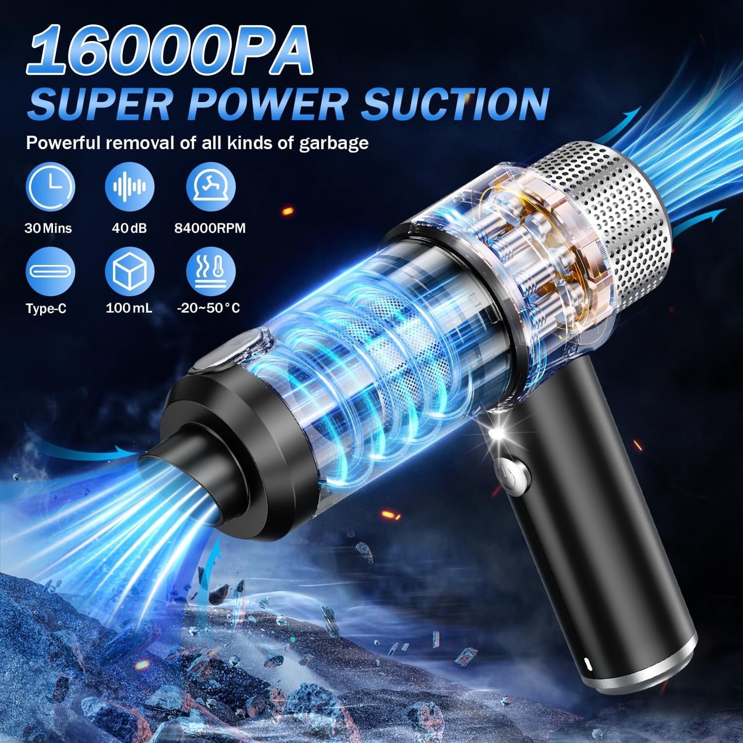 KMM Handheld Car Vacuum Cleaner, Hand Held Vacuum Cleaner & Air Duster