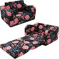 Vista 33 de MeMoreCool Sofá de dinosaurio para niños, silla plegable para niños pequeños, sofá abatible que brilla en la oscuridad, asiento convertible