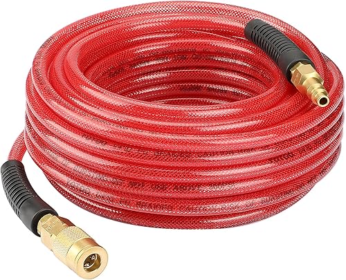 YOTOO Manguera de aire de 14 pulgadas x 50 pies, manguera de compresor de aire de poliuretano reforzado resistente, flexible, resistente a las