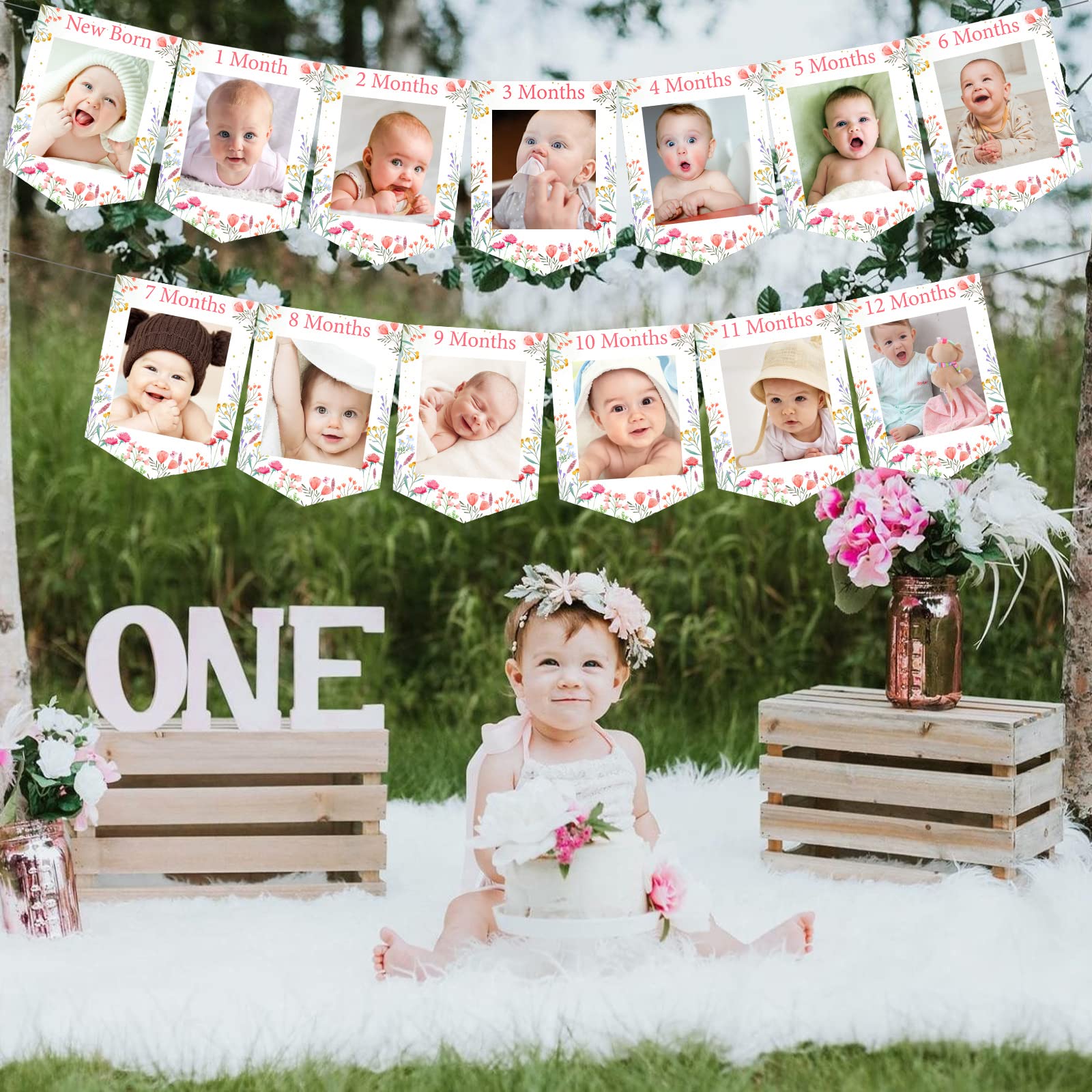 amazon-com-fangleland-wildflower-theme-1st-birthday-photo-banner-from-newborn-to-12-months-for-girls-growth-record-monthly-milestone-picture-banner-first-birthday-party-decorations-for-1-year-old-girl-toys for Free Printable 12 Month Photo Banner Amazon.com: Fangleland Wildflower Theme 1st Birthday Photo Banner from Newborn to 12 Months for Girls, Growth Record Monthly Milestone Picture Banner First Birthday Party Decorations for 1 Year Old Girl : Toys for Free Printable 12 Month Photo Banner