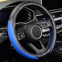 Vista 11 de Labbyway - Funda de piel de microfibra para volante de coche, ajuste universal, 15 pulgadas, protector de rueda antideslizante