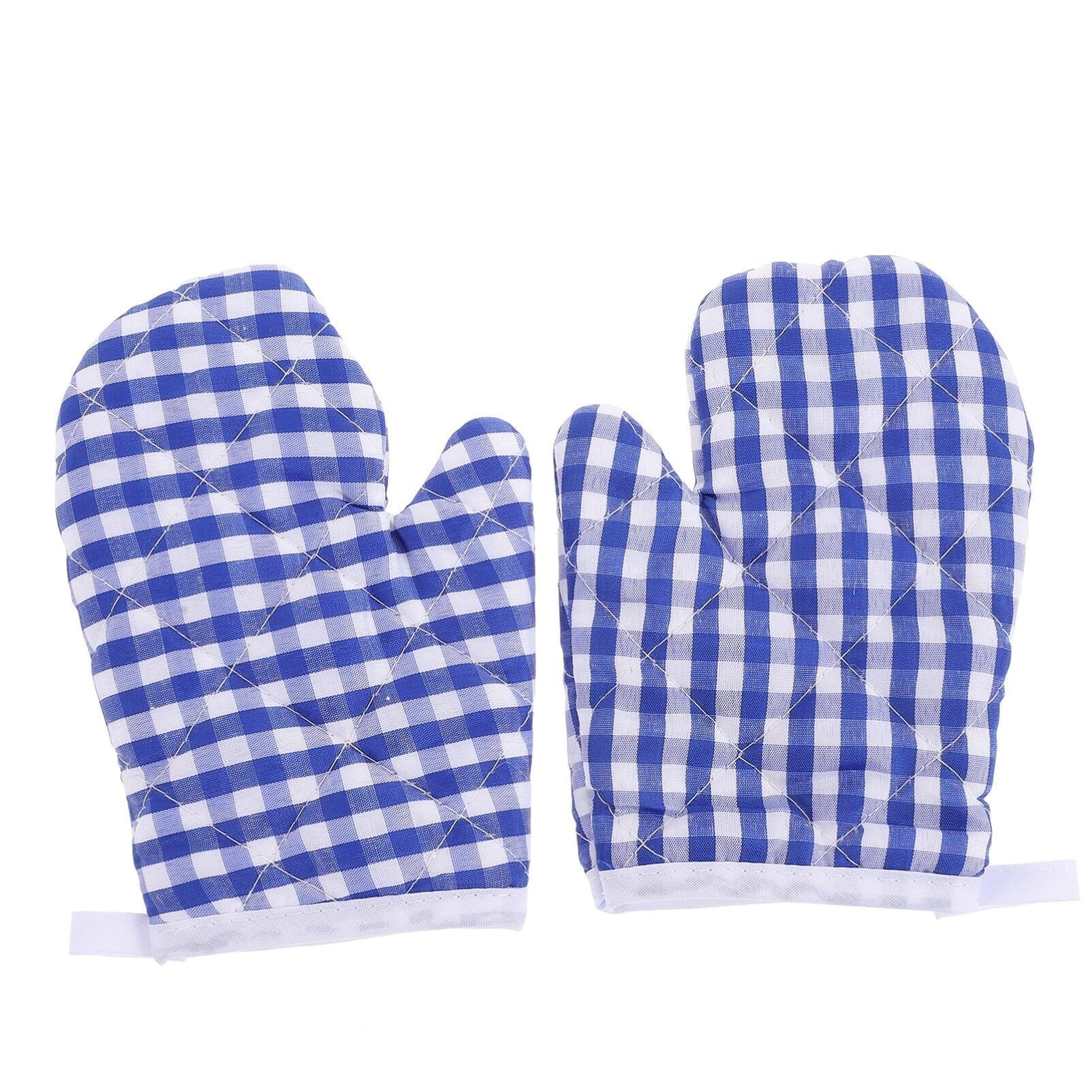 Ofenhandschuhe 1 Paar Mit Baumwollstoff Gefütterte Mikrowellenhandschuhe, Hitzebeständige Ofenhandschuhe Backhandschuhe(Blue)