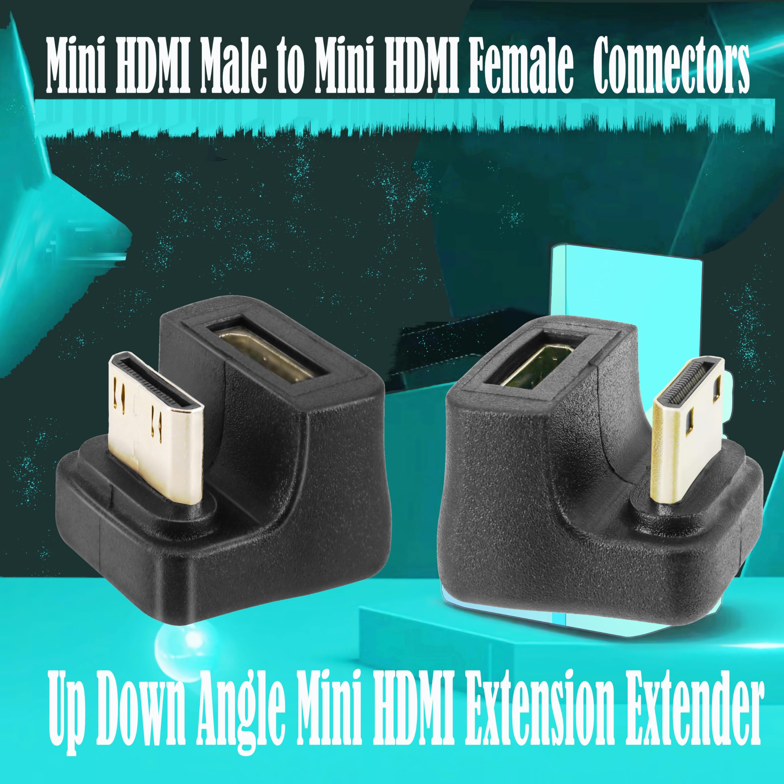 Mini prolunga HDMI ad angolo verso il basso, adattatore mini HDMI a forma di U a 180 gradi 8K, convertitore mini HDMI UHD2.1 da maschio a femmina, supporta trasmissione bidirezionale 48 Gbps