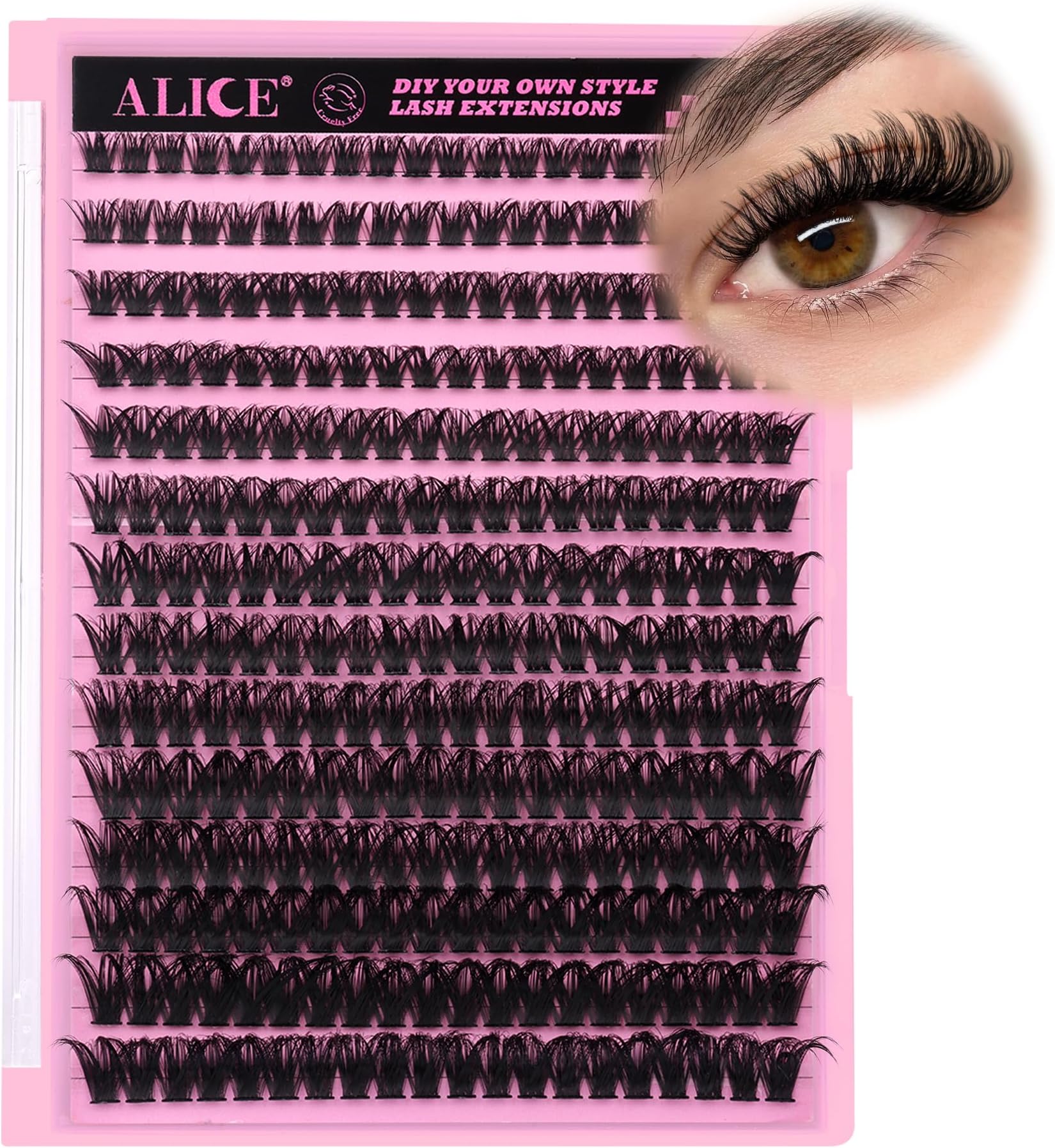 280Pcs Wispy Individual Lashes DIY Eyelash Extensions 8-16MM Fluffy D Curl Lash Extensions Lash Clusters 80D Cluster Eyelashes DIY at Home by ALICE