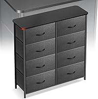 Vista 23 de Cómoda de perfil curvado para dormitorio, cómoda de 4 cajones de tela con parte superior de madera impermeable, cajonera para pasillo, sala