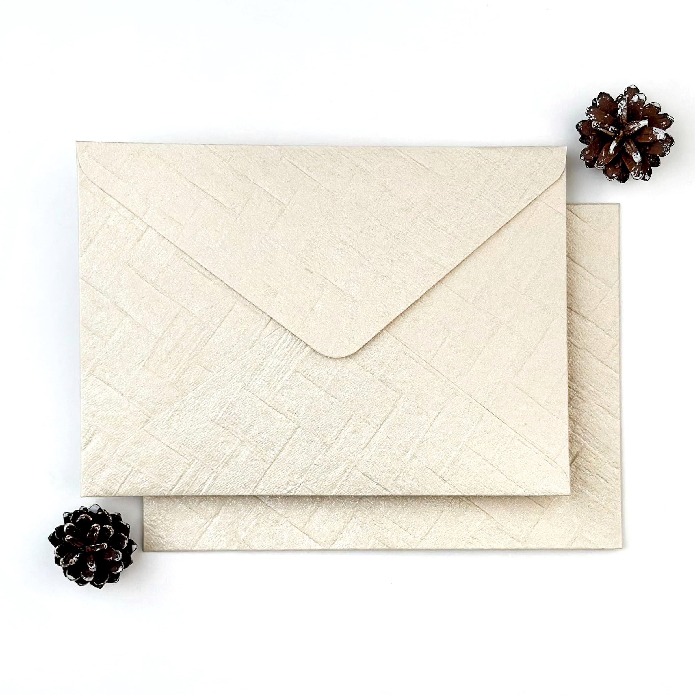 Hand made Envelopes Pack of 10 (6 x 9) inches | Unique design Texture Hand made envelopes for wedding,party, office use and gift | Size 6 X 9 inches |180 gsm (Glitery Ivory)-image-17
