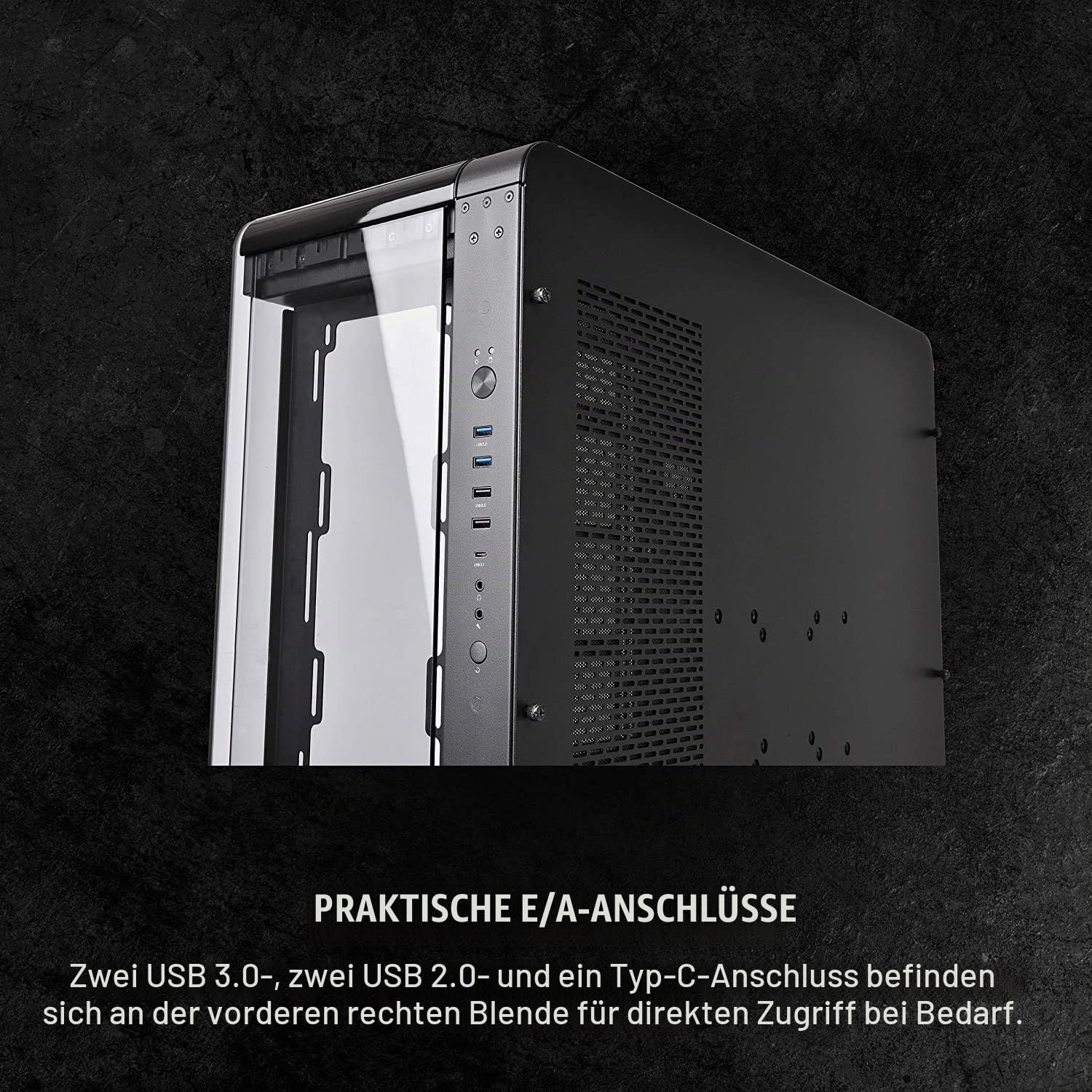 Thermaltake Core P8 TG | E-ATX-PC-Gehäuse | 3 x gehärtetes 4mm Glasseitenteil | Wall Mount | schwarz