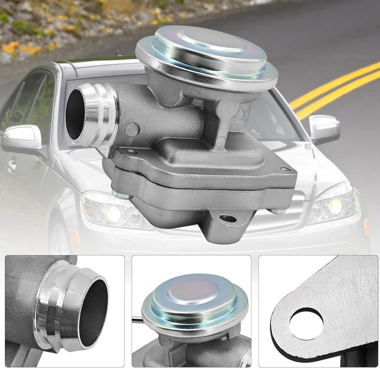 A0021407460 Right Left Secondary Air Injection Check Valve Pair Compatible with Mercedes-Benz C280 C300 C350 E350 E550 G550 S400 S550 2005-2015 Replace# A0021407560 0021407560