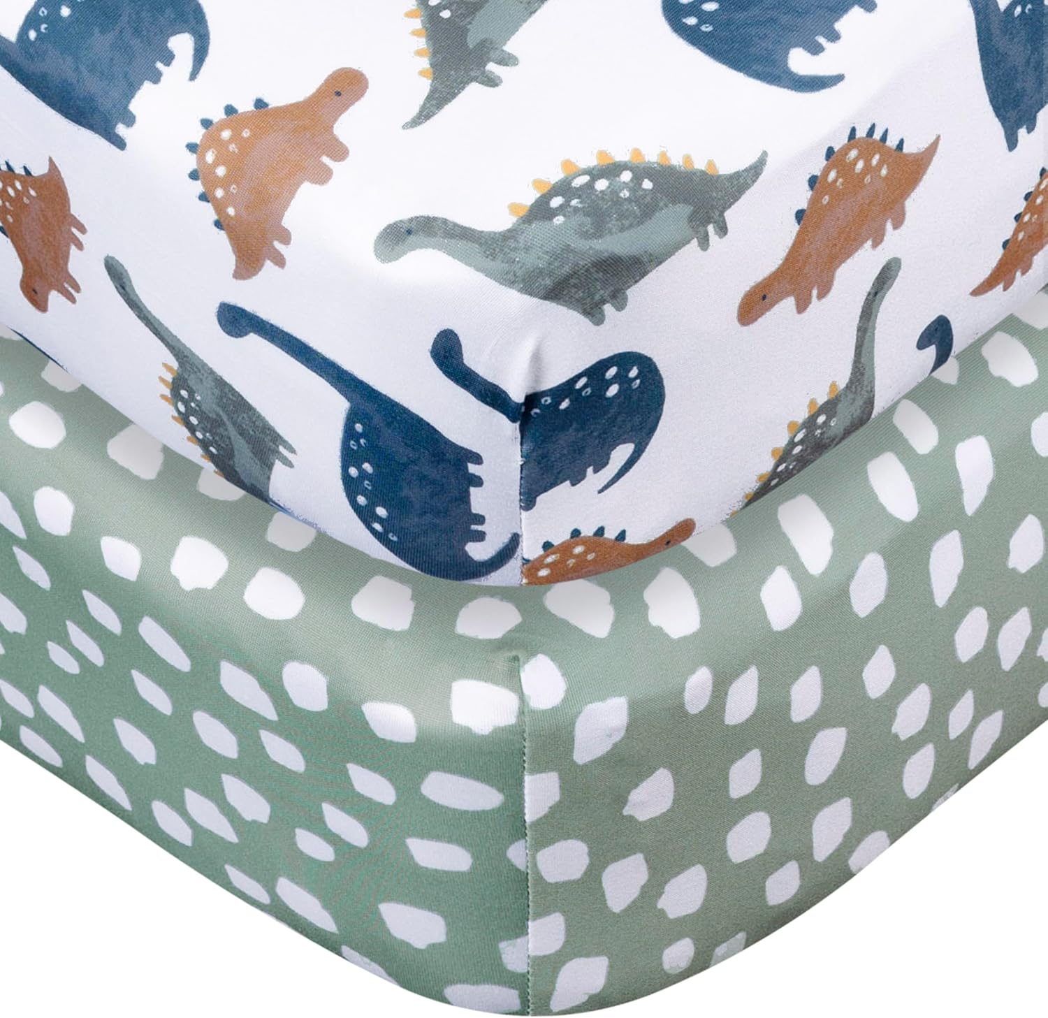 Gerber Baby Unisex 2-Pack Knit Crib Sheet, Dino Time, One Size