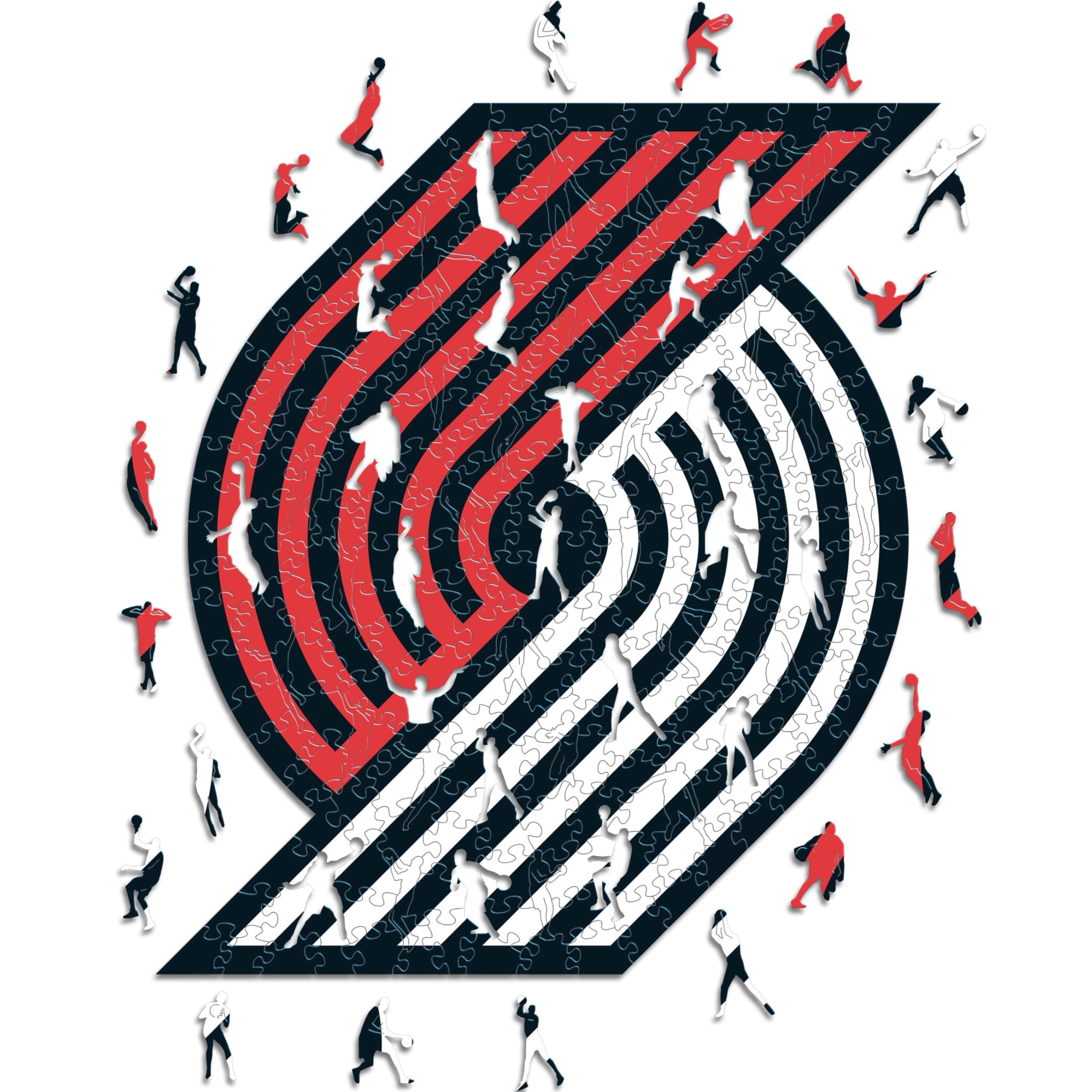 Iconic Puzzles NBA Drewniane Puzzle Wielokolorowe, M, 270 sztuk, PortlandTrailBlazers-M