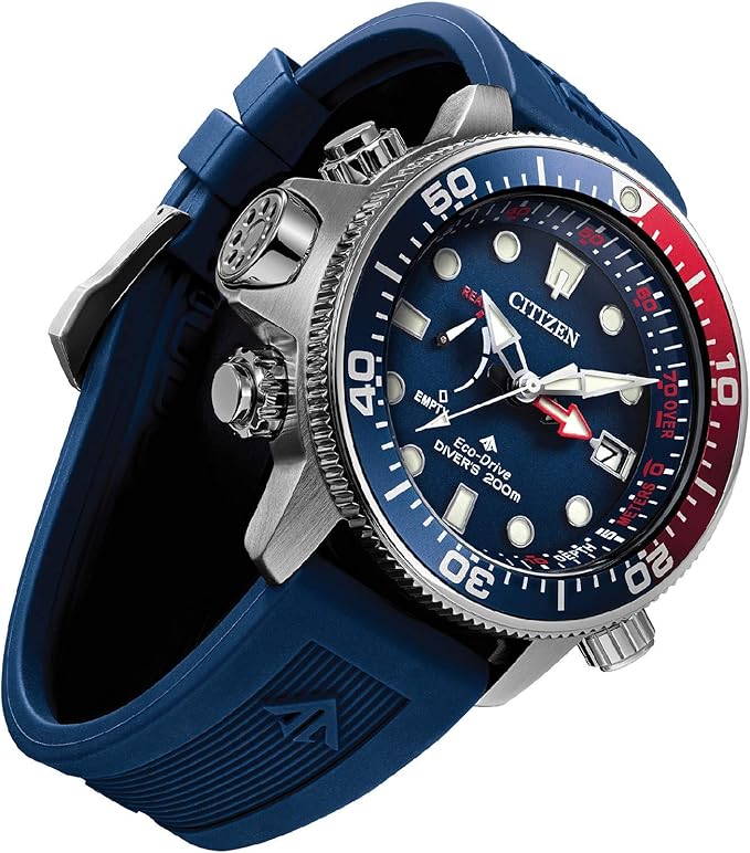 Amazon.com: Men's Citizen Eco-Drive Promaster Aqualand Blue Red Watch BN2038-01L  : Clothing, Shoes \u0026 Jewelry