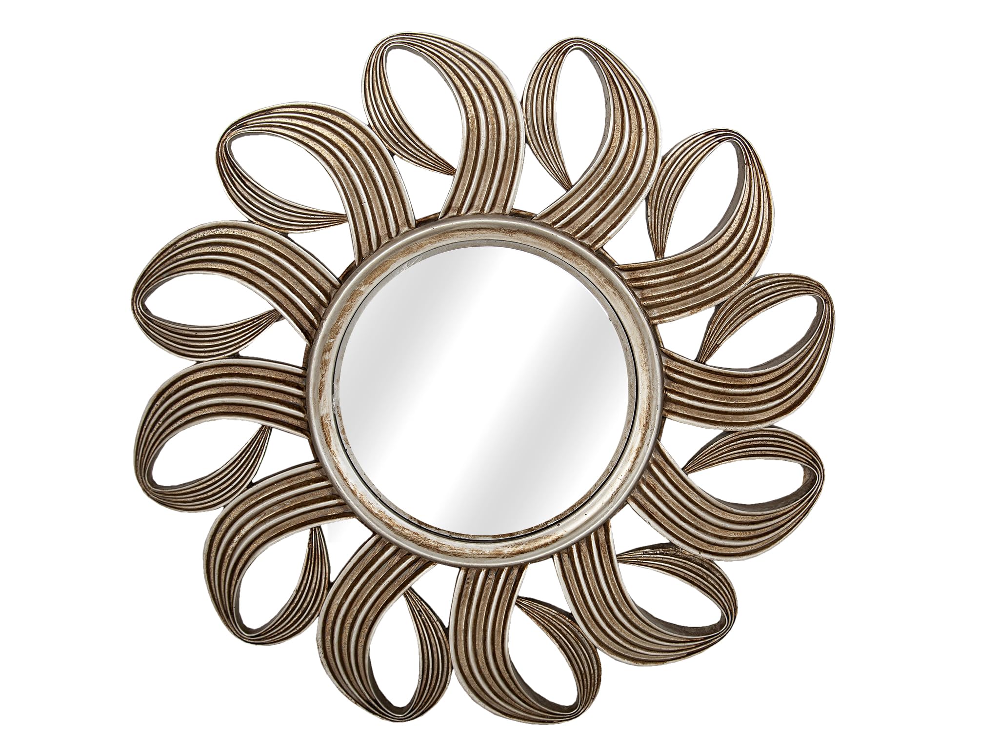 Miroir en résine argenté convexe oeil de sorcière pour décoration intérieure