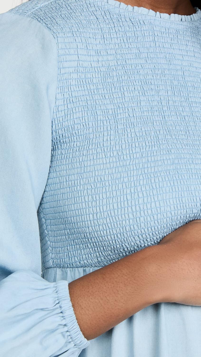 Ingrid & Isabel Womens Smocked Chambray Midi Dress