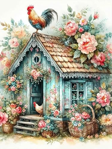 Accompany Wind Chicken Coop Diamond Art Kits for Adults, 5D