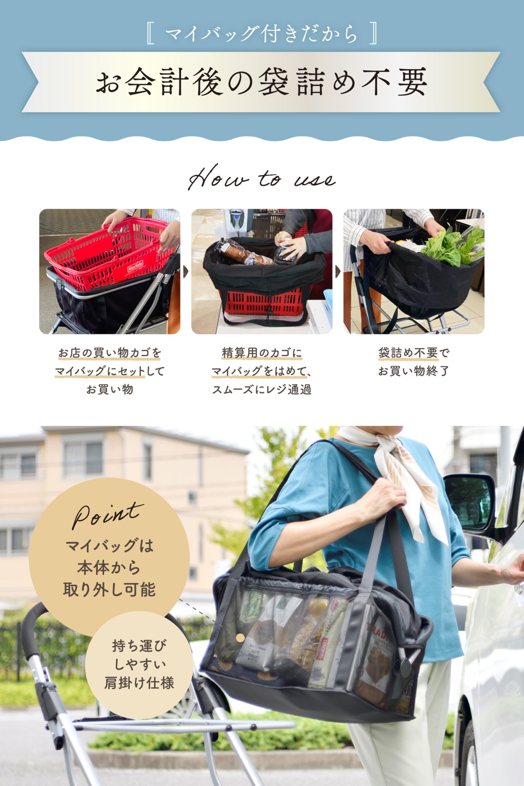 Amazon｜エコカ プレミア 【マイバッグ+保冷バッグセット】 ハンドル高