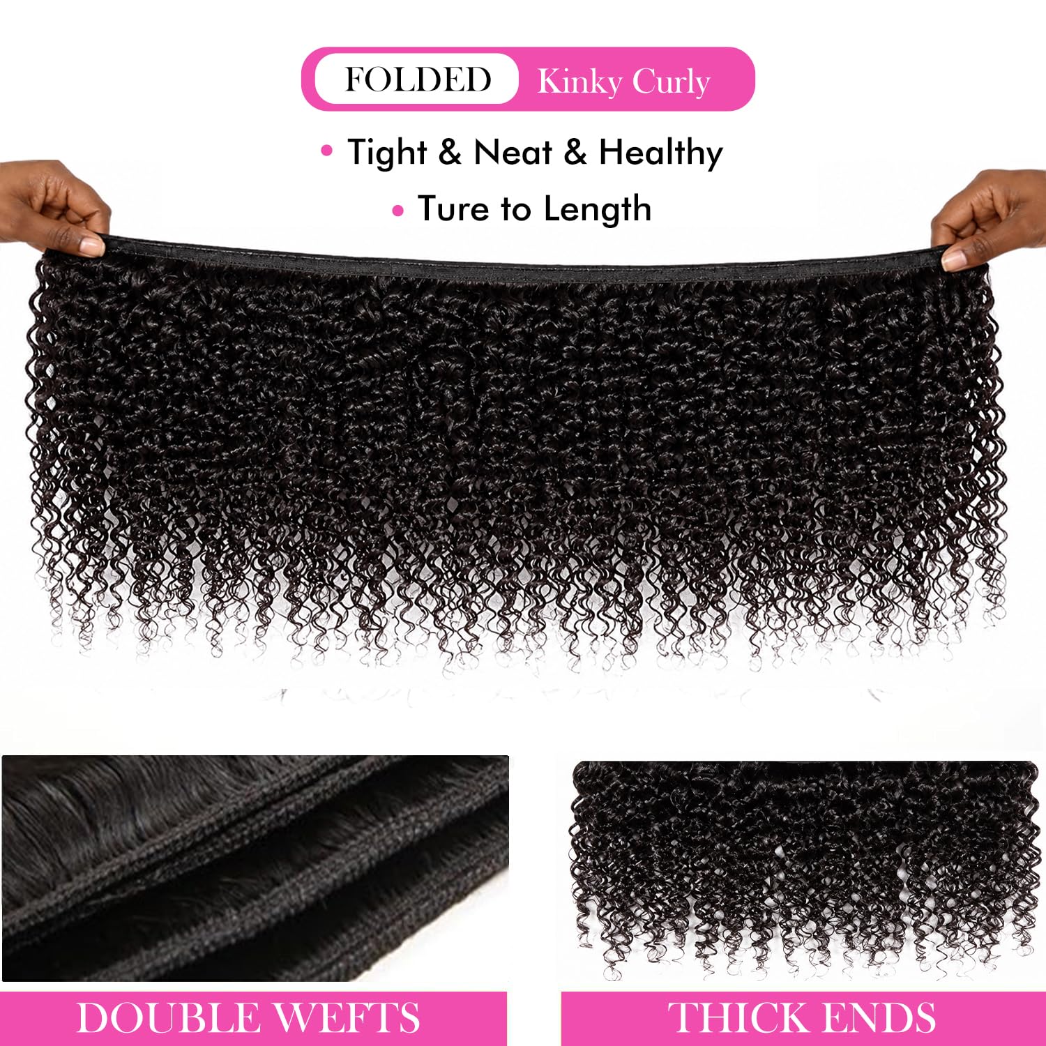 Tissage Bresilien Kinky Curly Bundles Naturelle Couleur 12 14 16 Pouce 210g