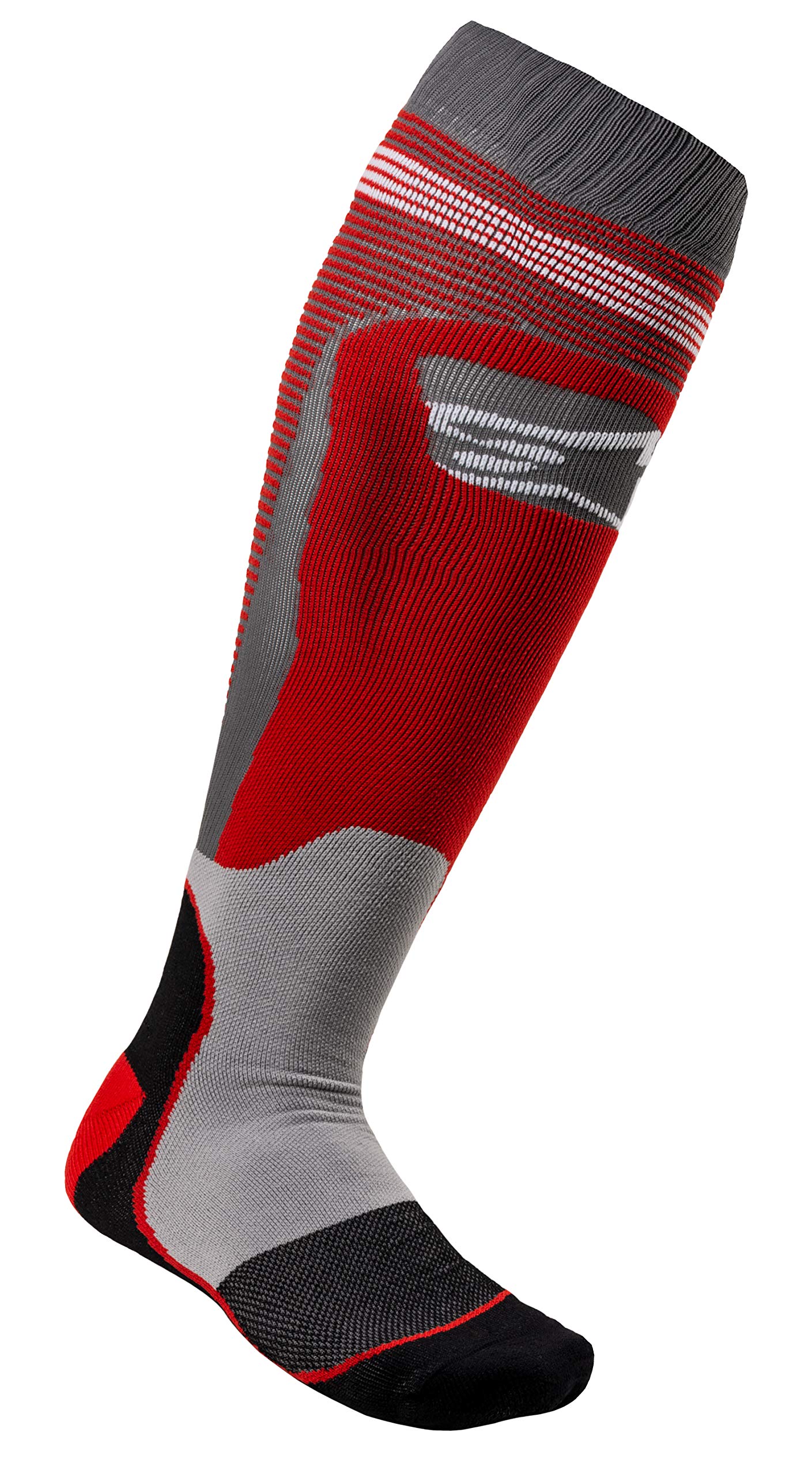 Alpinestars MX Plus1 Men's Off-Road Motorcycle Socks - Red/Grey/Small/Medium