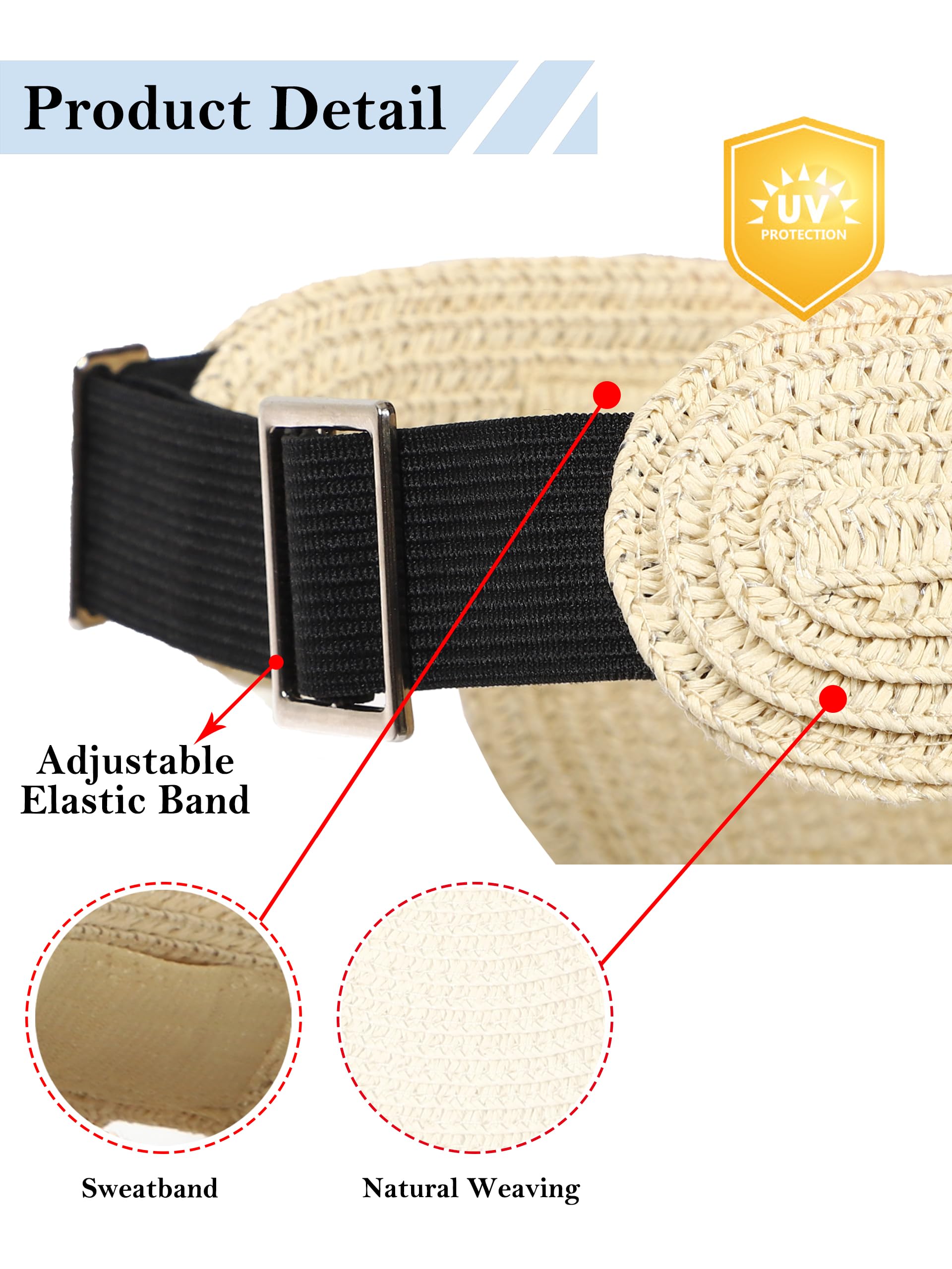 sy soul young Sonnenhut Damen Sommer Strohhut faltbar uv Schutz 50 Sun hat