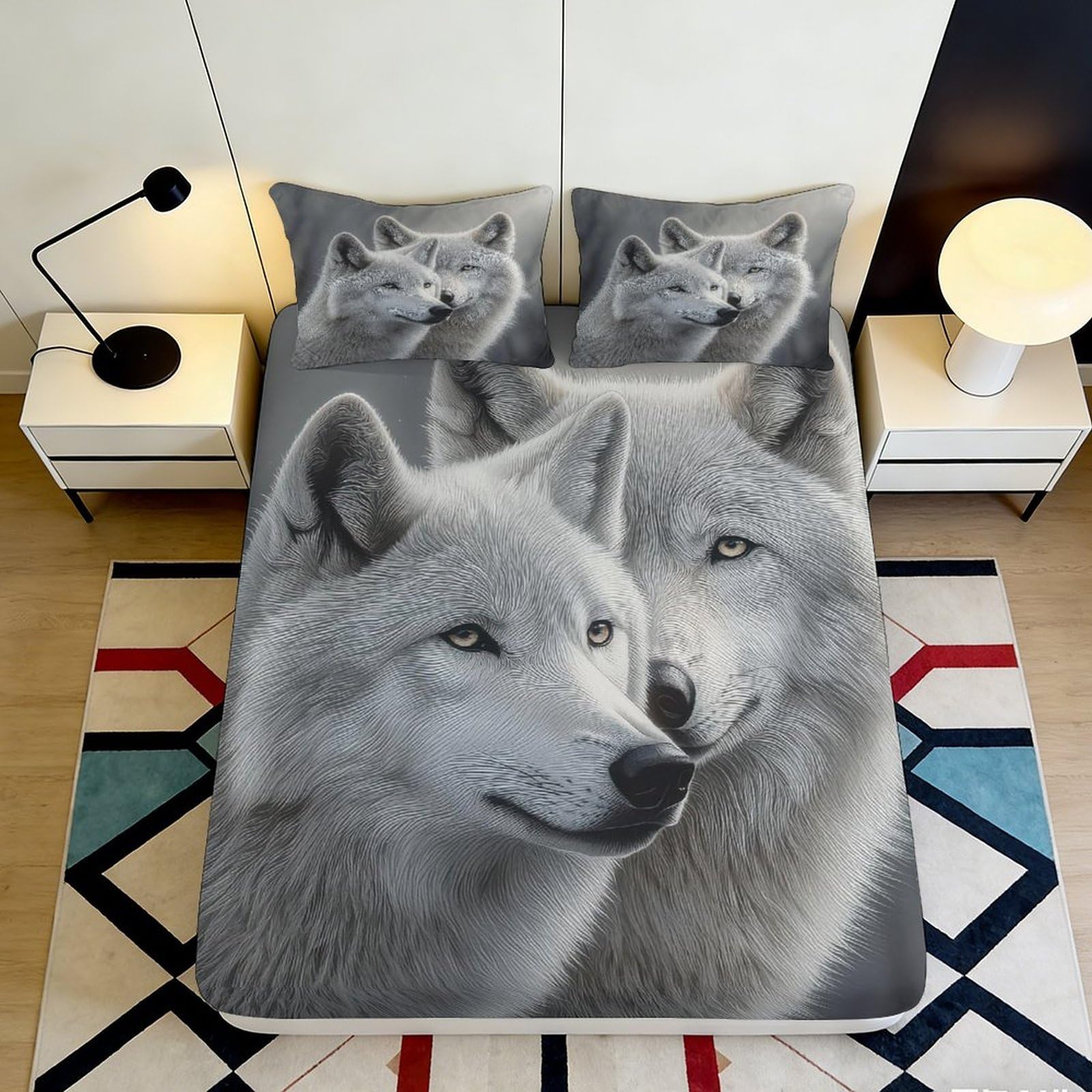 3D Printed Cartoon Cat Fitted Sheet Microfiber Deep Pocket Bedroom Non-Slip Full Wrap Adult Teen Mattress Fitted Cover Washable 180x200x25cm