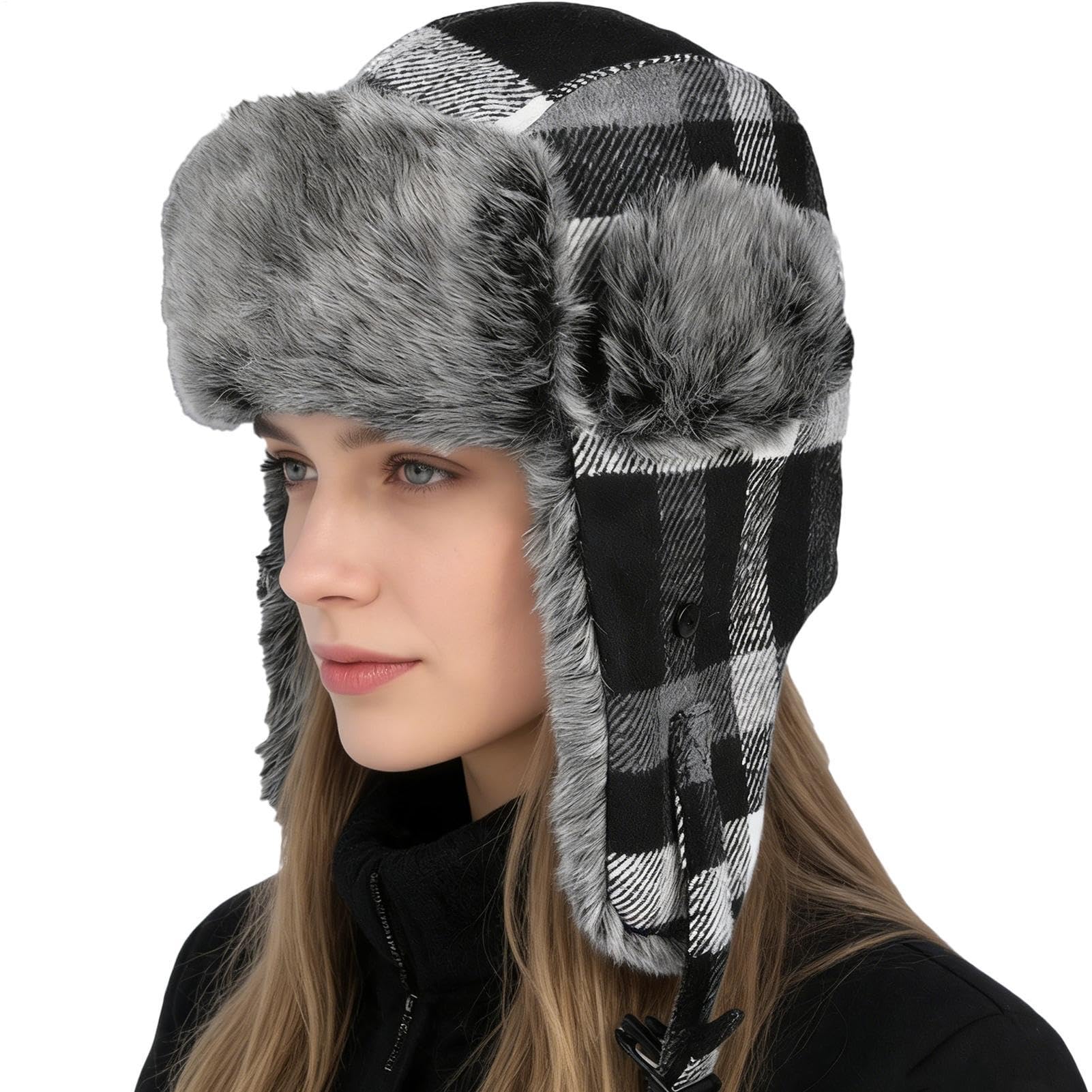 Berretto invernale Ushanka antivento con paraorecchie | Berretto riscaldato per le fredde giornate invernali durante il ciclismo, l'escursionismo, i pendolari e la pesca