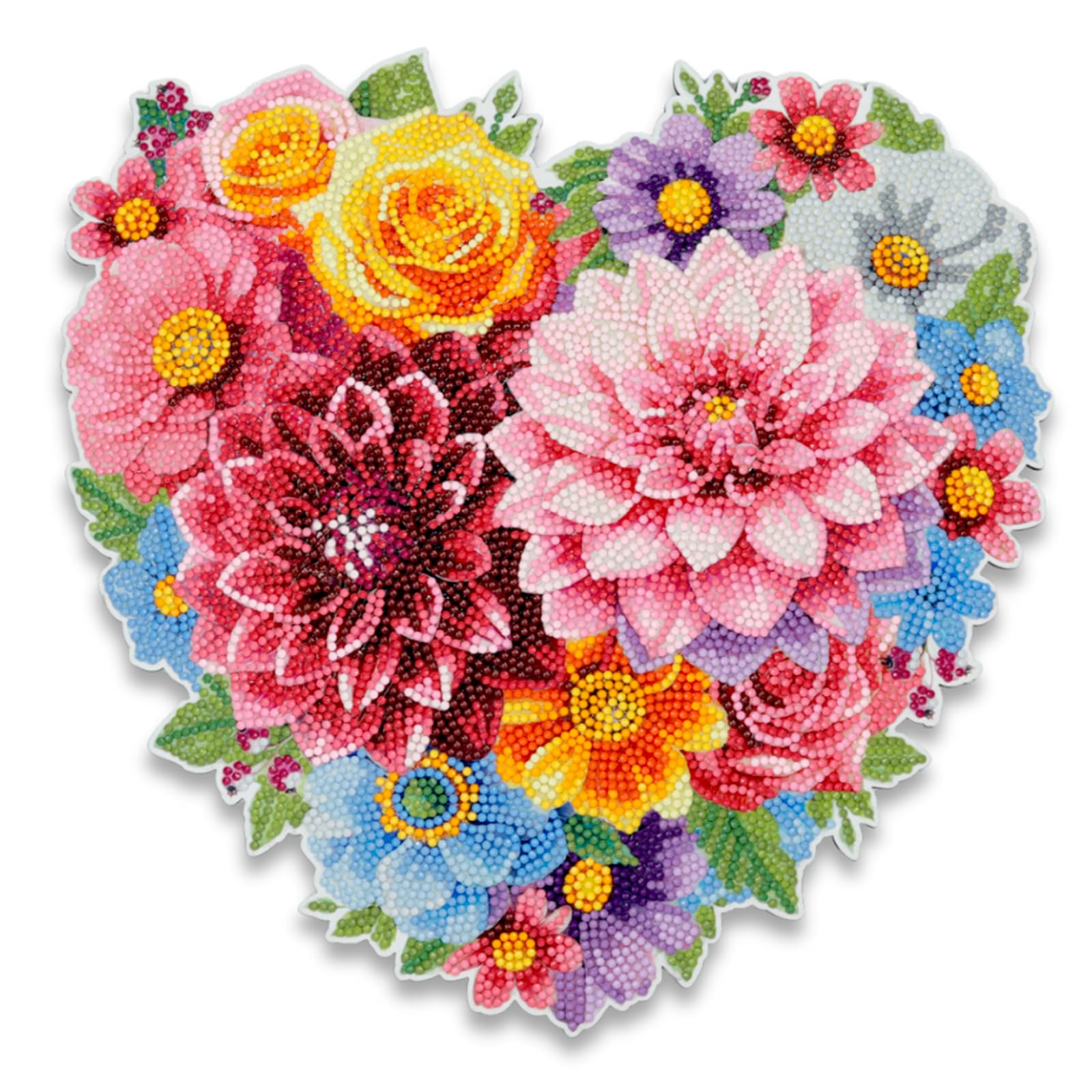 Crystal Art Pink Floral Heart Hanging Decoration Kit Craft Buddy