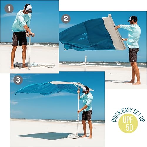 Miniatura 3 de Solbello® Sombra - La sombrilla de playa definitiva Wind-Driven®. Fácil de configurar, ligera, no se volará por la playa, protección solar UPF 50+
