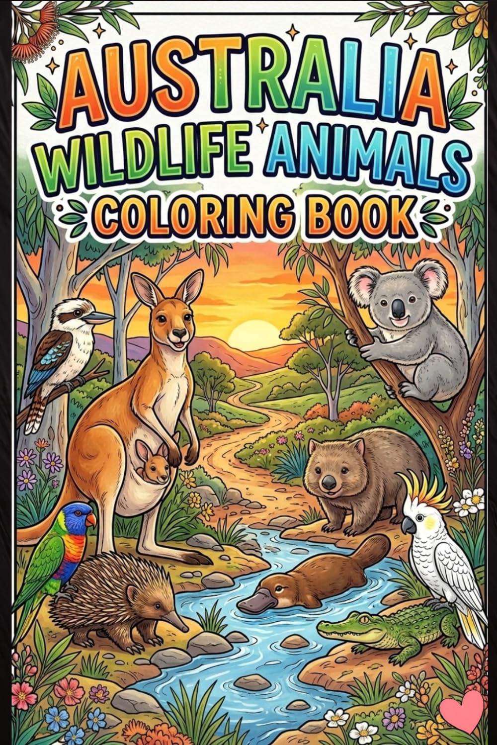 Australia Wildlife Animals Coloring Book for Kids Ages 3-15 Fun Australian Animal Coloring Pages Featuring Kangaroo, Koala, Wombat, Platypus, and More ... Coloring Activity Book for Boys and Girls