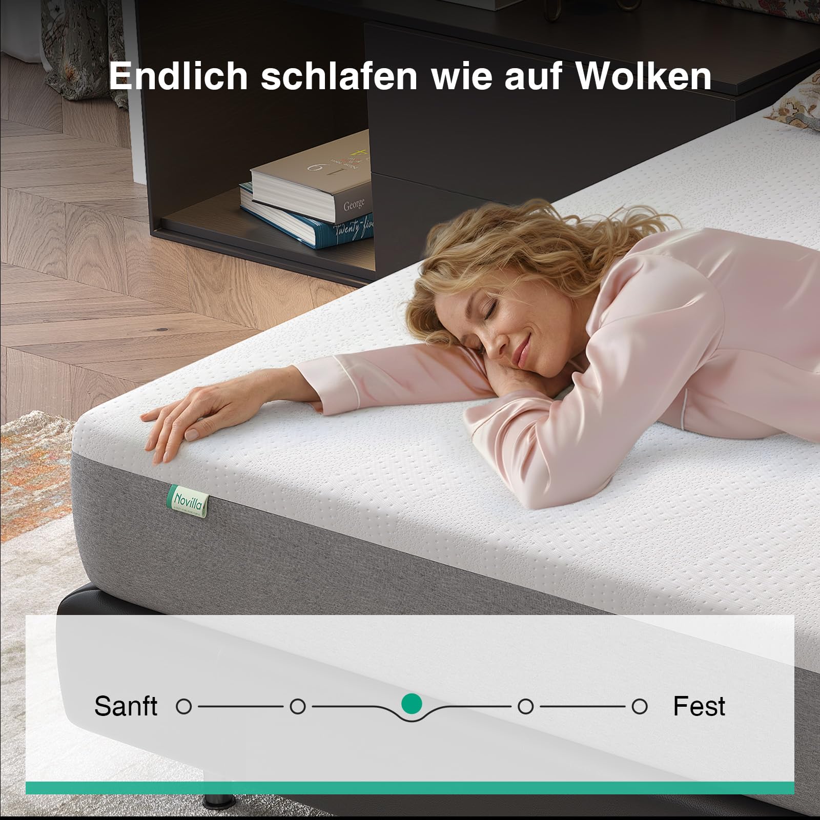 Novilla Matratze 180x200, Höhe 20 cm 7-Zonen Gel Memory Schaum Kaltschaummatratze für Jede Schlafposition, Härtegrad H3 Öko-Tex Zertifiziert, Atmungsaktive Rollmatratze mit Bezug abnehmbar & waschbar