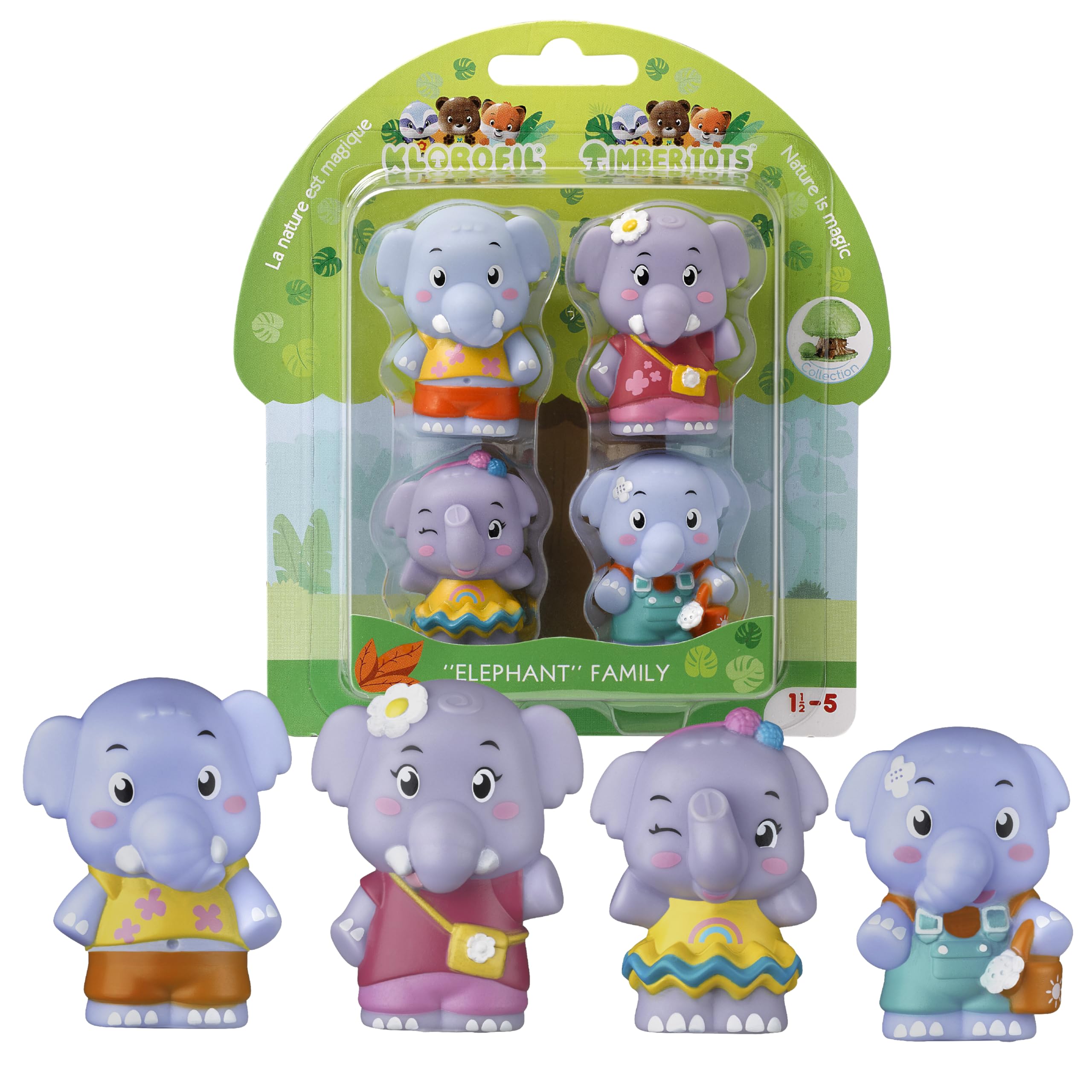 Klorofil Set of 4 Family Elephant Figurines