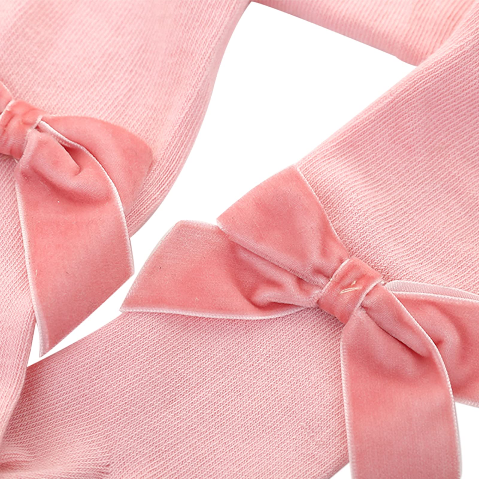 Baby Toddler Girls Tights Rib Knit Pantyhose with Velvet Bows Chritsmas Valentine's Day Leggings Pants Infant Stockings