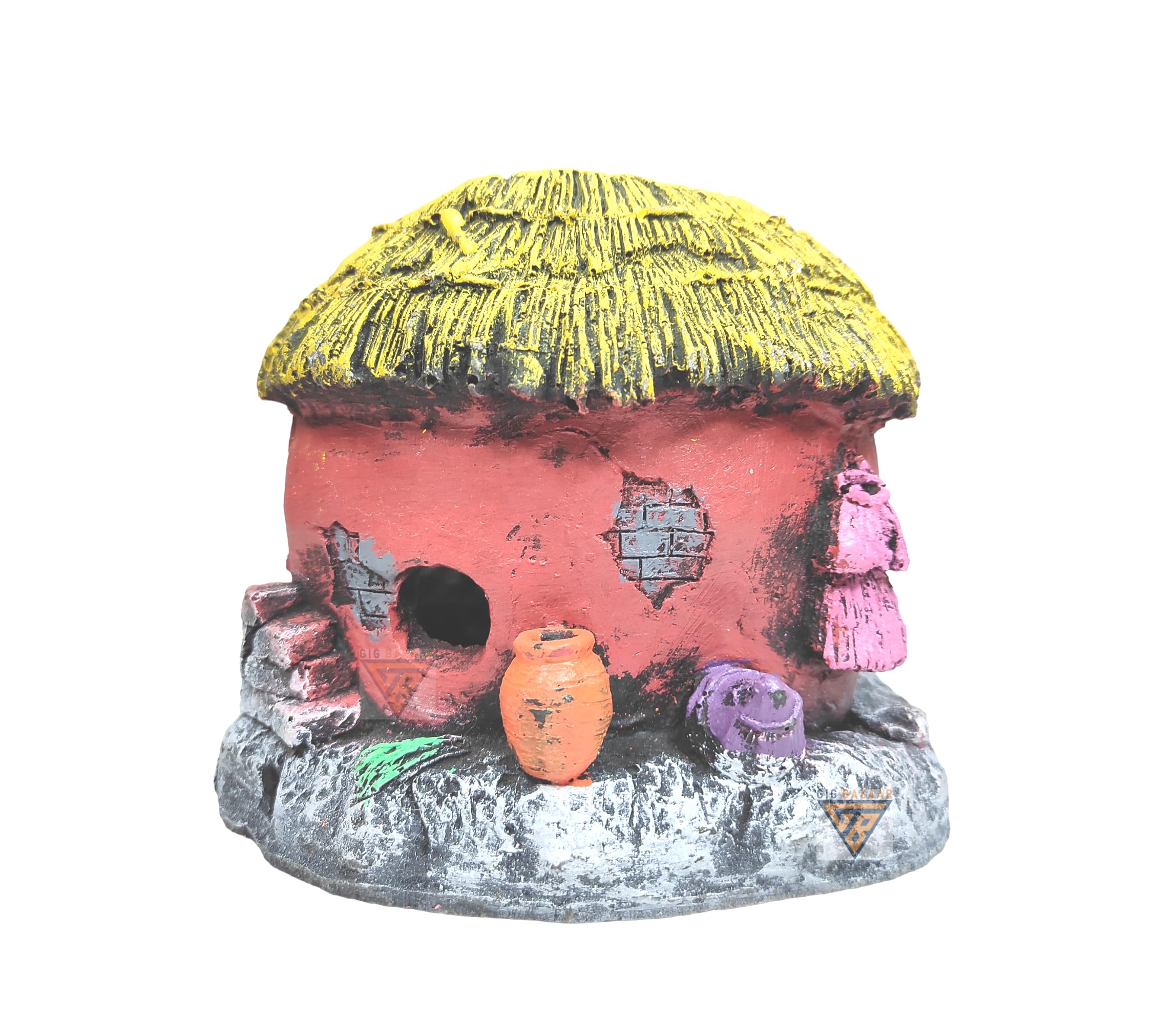 GIG BAZAAR-Aquarium Hut Cave Shelter for Fish Tanks, Handcrafted Non-Toxic Fish Aquarium Decoration Ornaments (B0C3ZV1PMZ) Amazon Price History, Amazon Price Tracker
