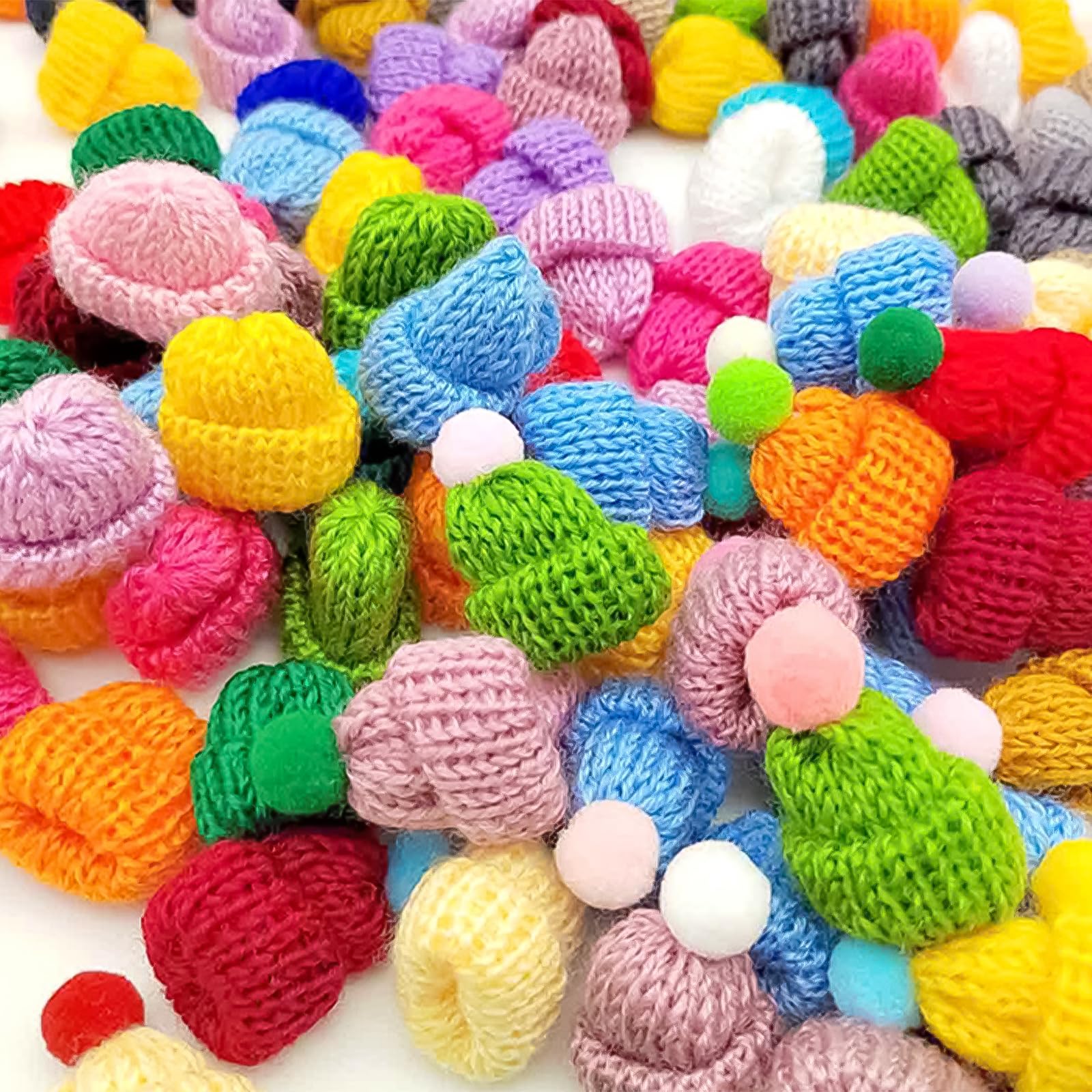 Hats for Worry Worms, Worry Worm Accessories, Worry Worms, Wooden Heads for Worry Worms, Suitable for DIY Crafts, Wine Bottle Decoration, Christmas Tree Decoration, Doll Accessories