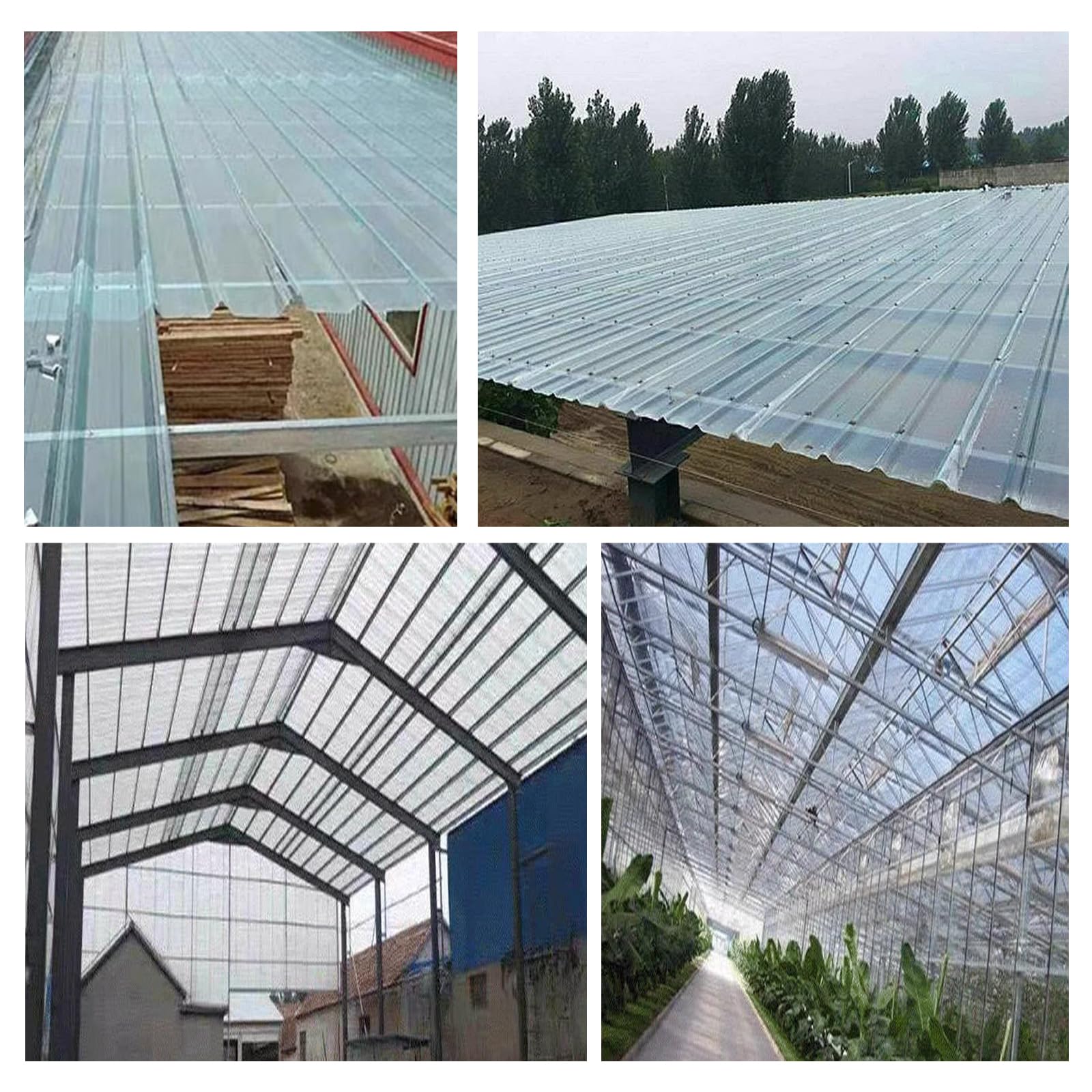 Panel para Tejado Transparente de 2mm,Paneles de Tejado de Revestimiento de Techo de Invernadero de Cochera,Placa de Iluminación Natural de FRP Aislamiento Térmico (0.9x1.4m/35x55in,5 pcs)