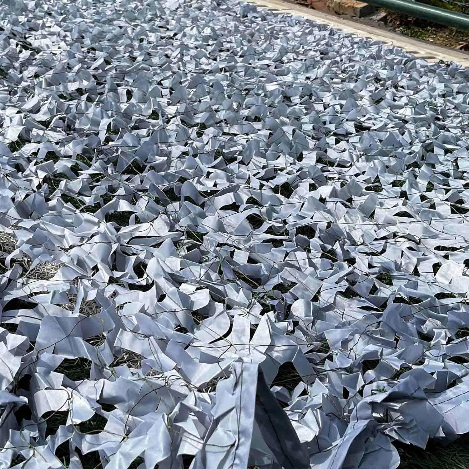 Camouflage Netting,2×3m 2×4m 2×6m 3×4m 4×5m,Grey Reinforced Camo Net,Military Netting,Camouflage Shade net,Hunting Camping car Cover,Grey-2x5m(6.6 * 16.4ft)
