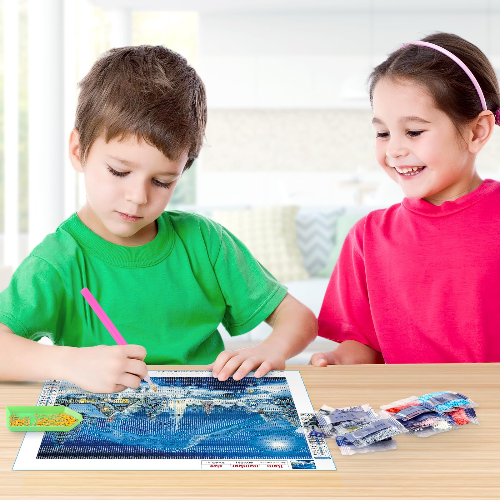 Kit Diamond Painting 5D RICUVED – Tema Invernale – Fai Da Te – Tela Adesiva Con Simboli – Diamanti Rotondi Extra (30% In Più) – 30x40 Cm (circa) – Senza Cornice